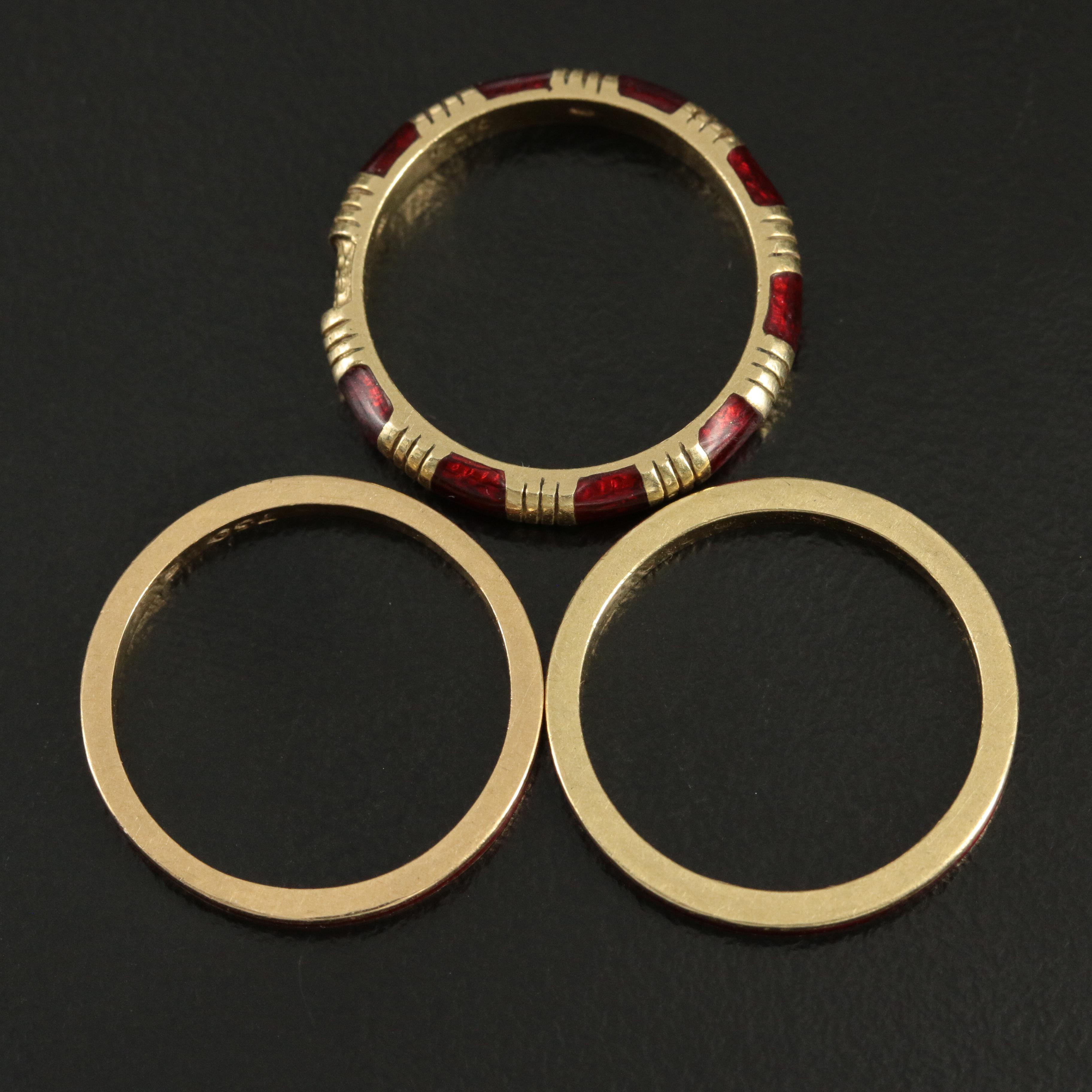 Hidalgo 18K and Enamel Stacking Bands
