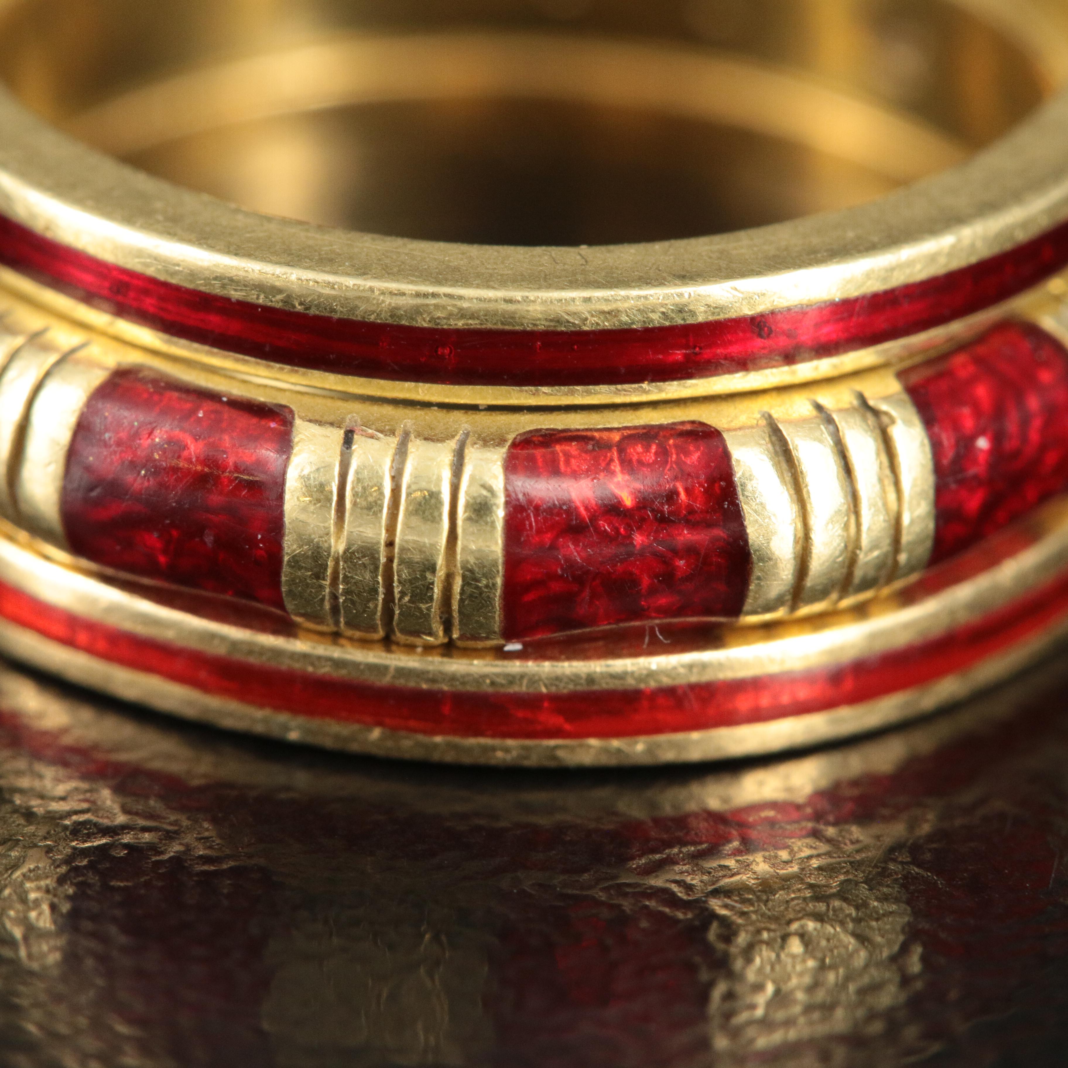 Hidalgo 18K and Enamel Stacking Bands