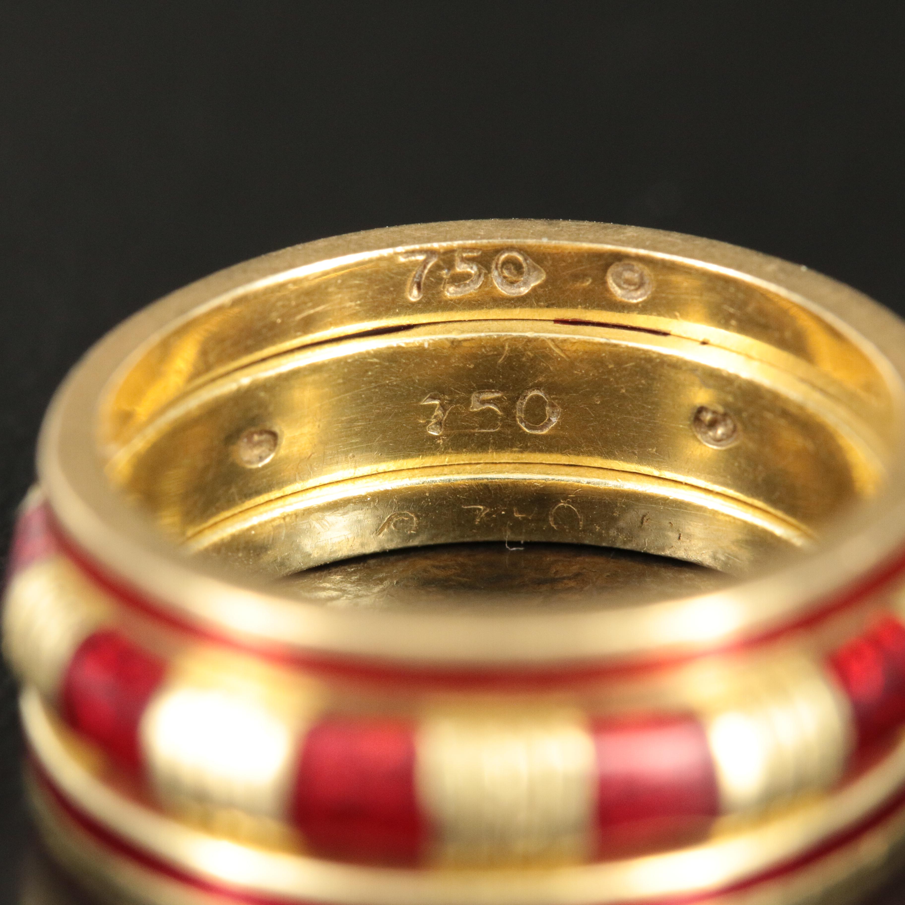 Hidalgo 18K and Enamel Stacking Bands