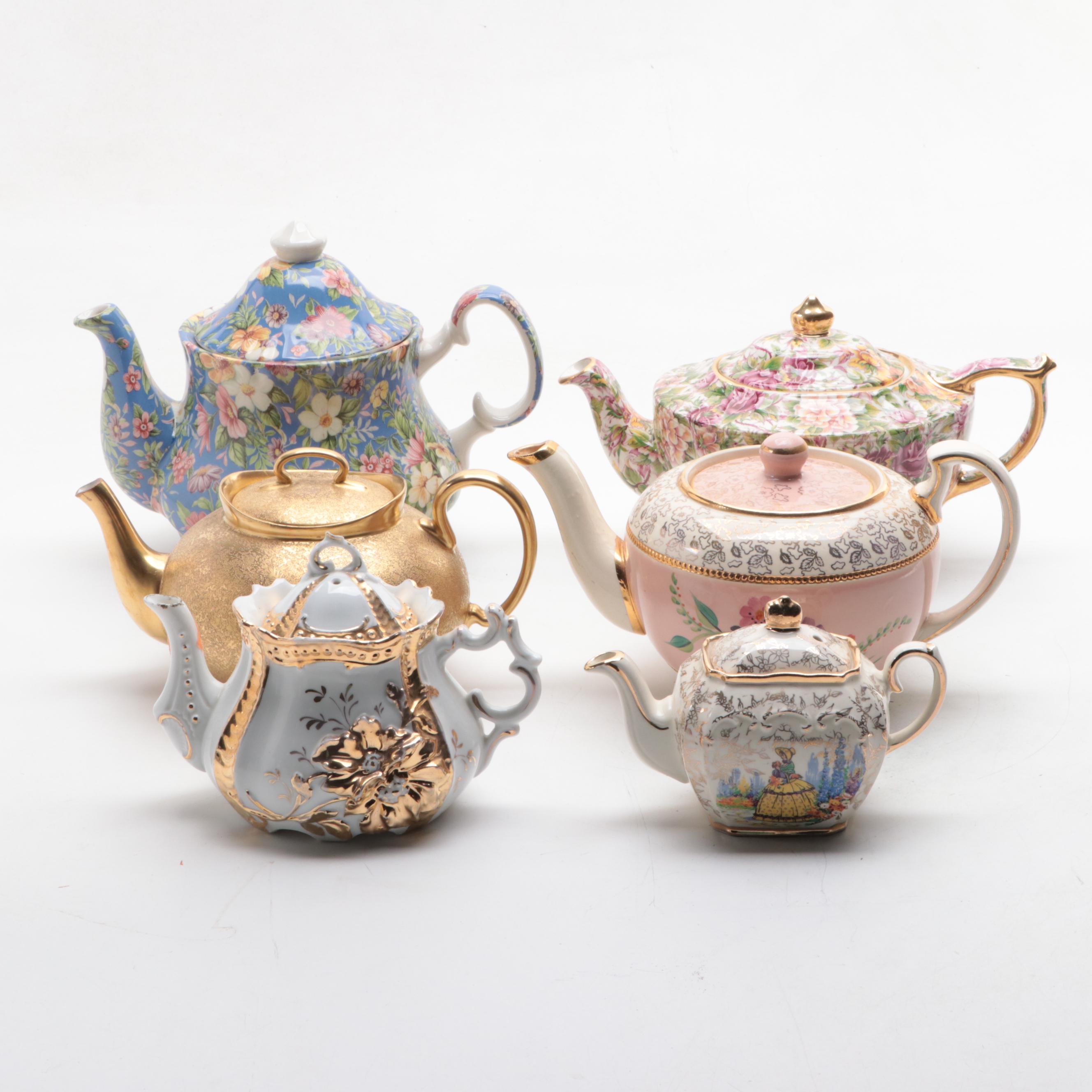 Hutschenreuther Porcelain with English and Other Floral Pattern Teapots