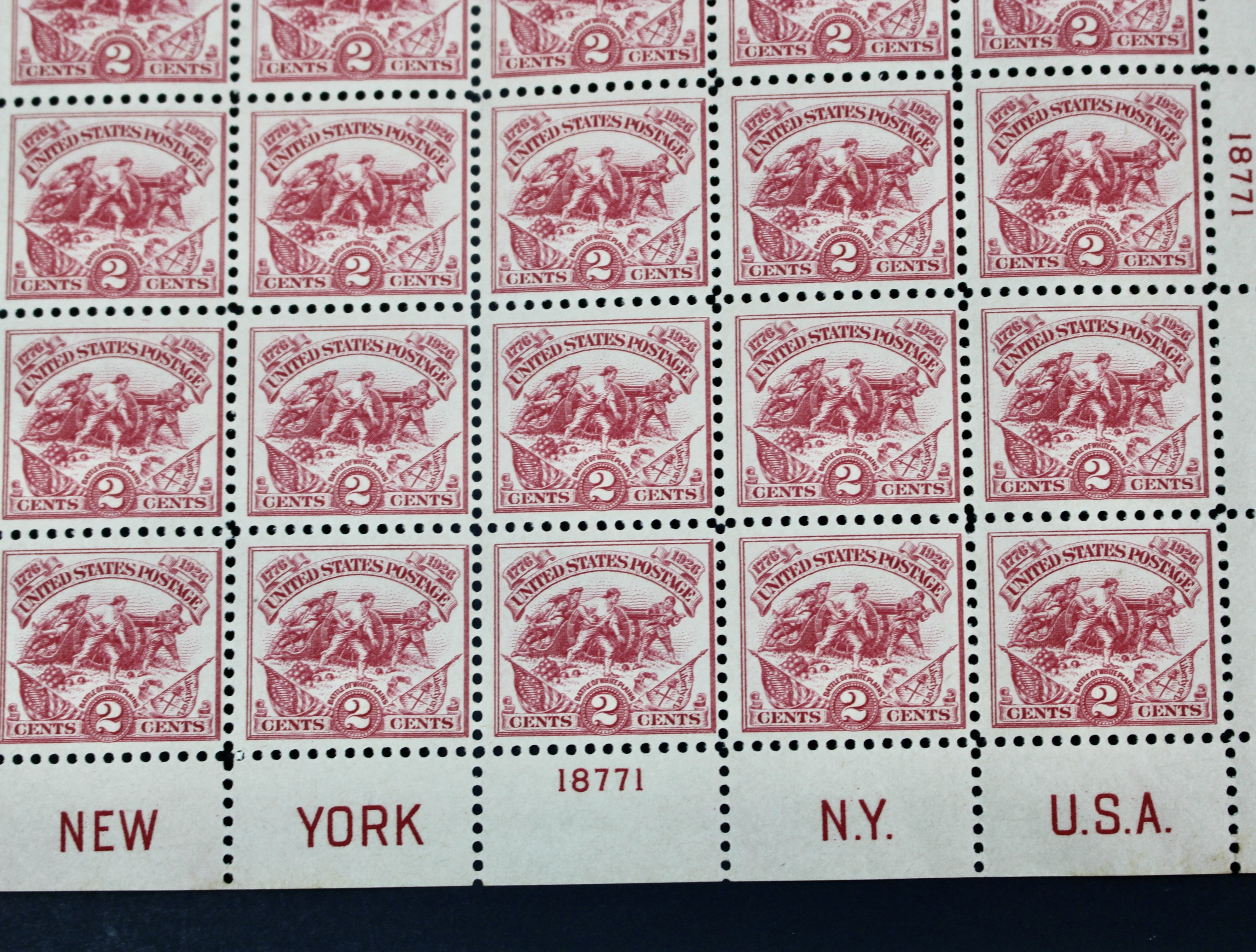 Scott #630 White Plains Postage Stamp Souvenir Sheet