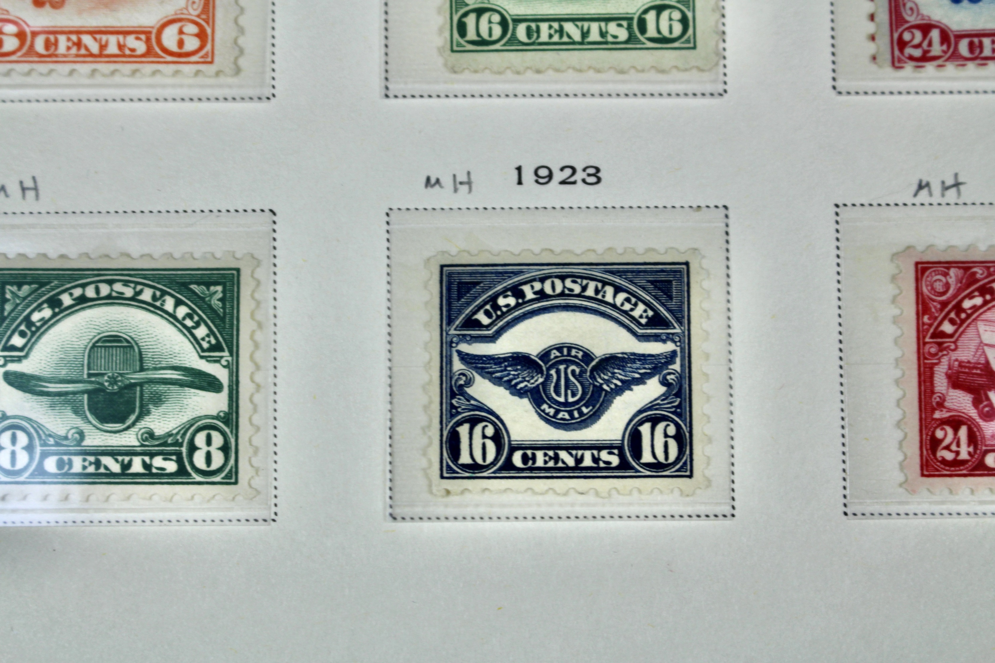 Early First Six Issued U.S. Air Mail Postage Stamps