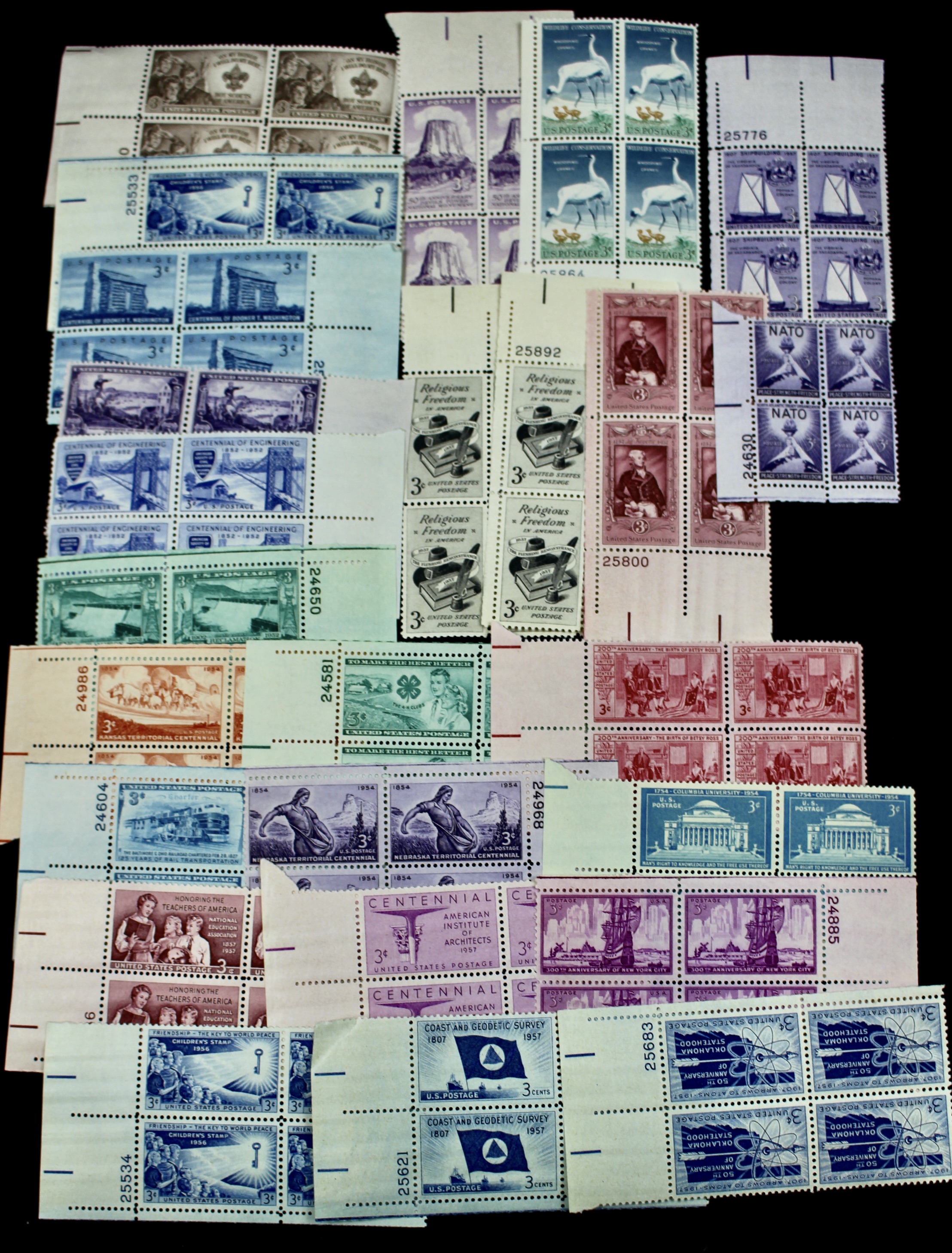 1,500 U.S. Postage Stamp Plate Blocks