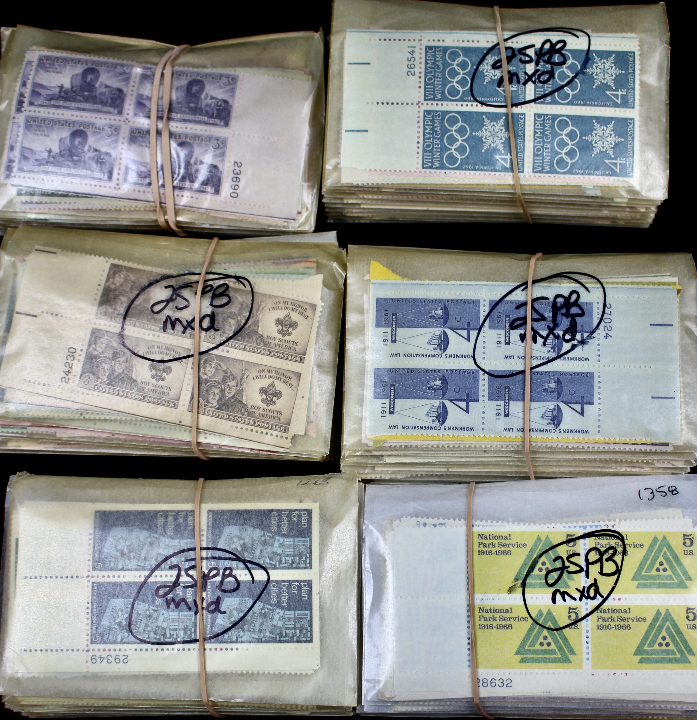 1,500 U.S. Postage Stamp Plate Blocks