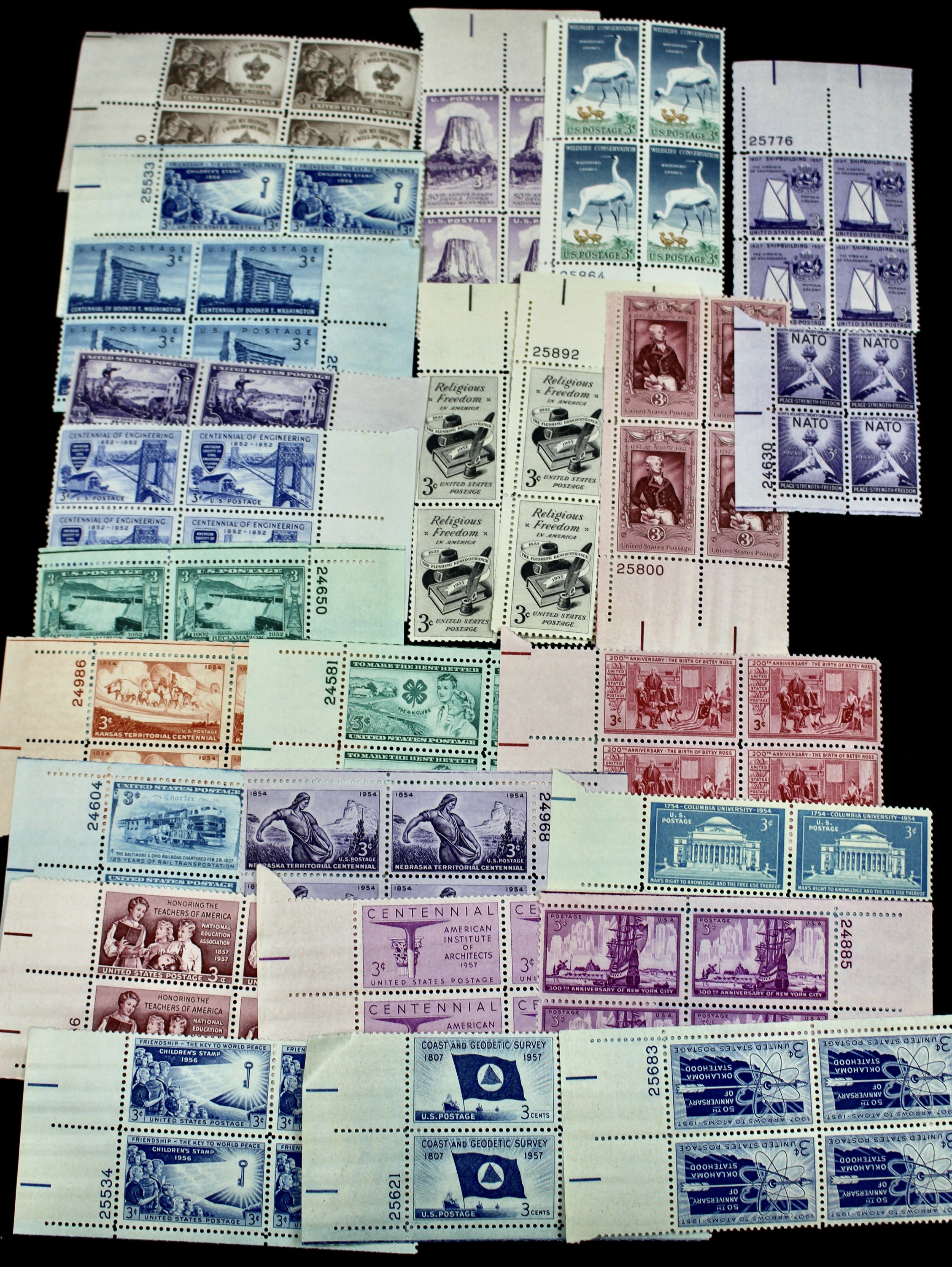 1,500 U.S. Postage Stamp Plate Blocks