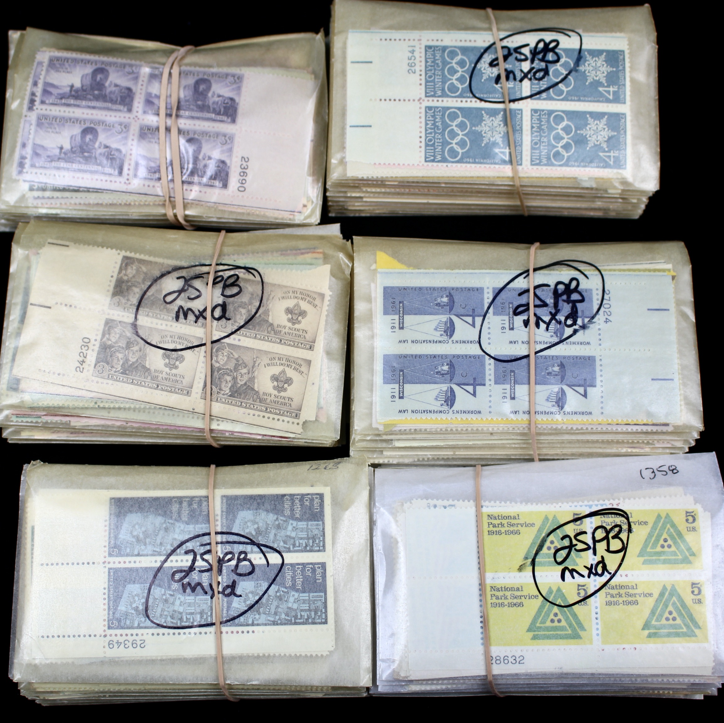 1,500 U.S. Postage Stamp Plate Blocks