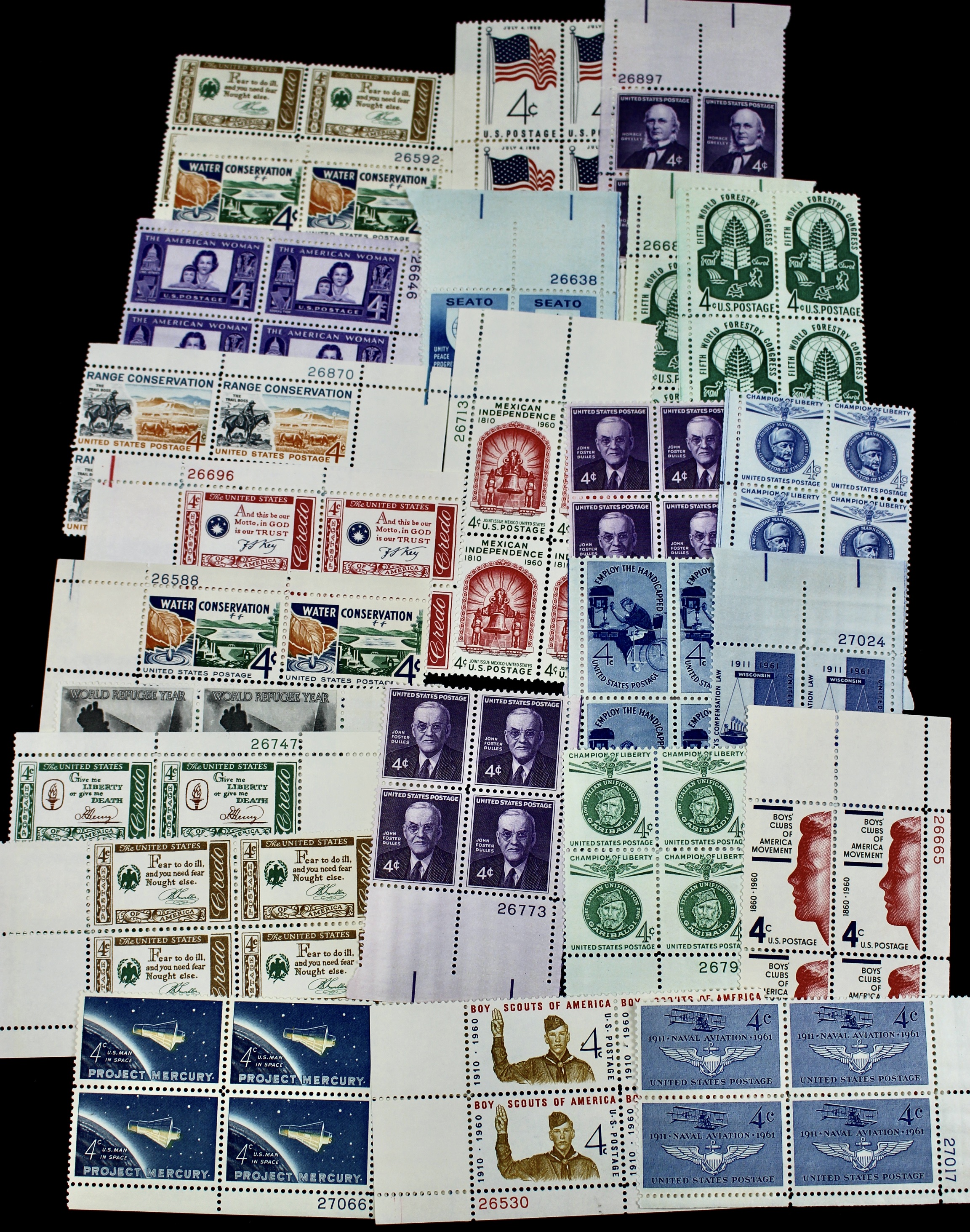 1,500 U.S. Postage Stamp Plate Blocks