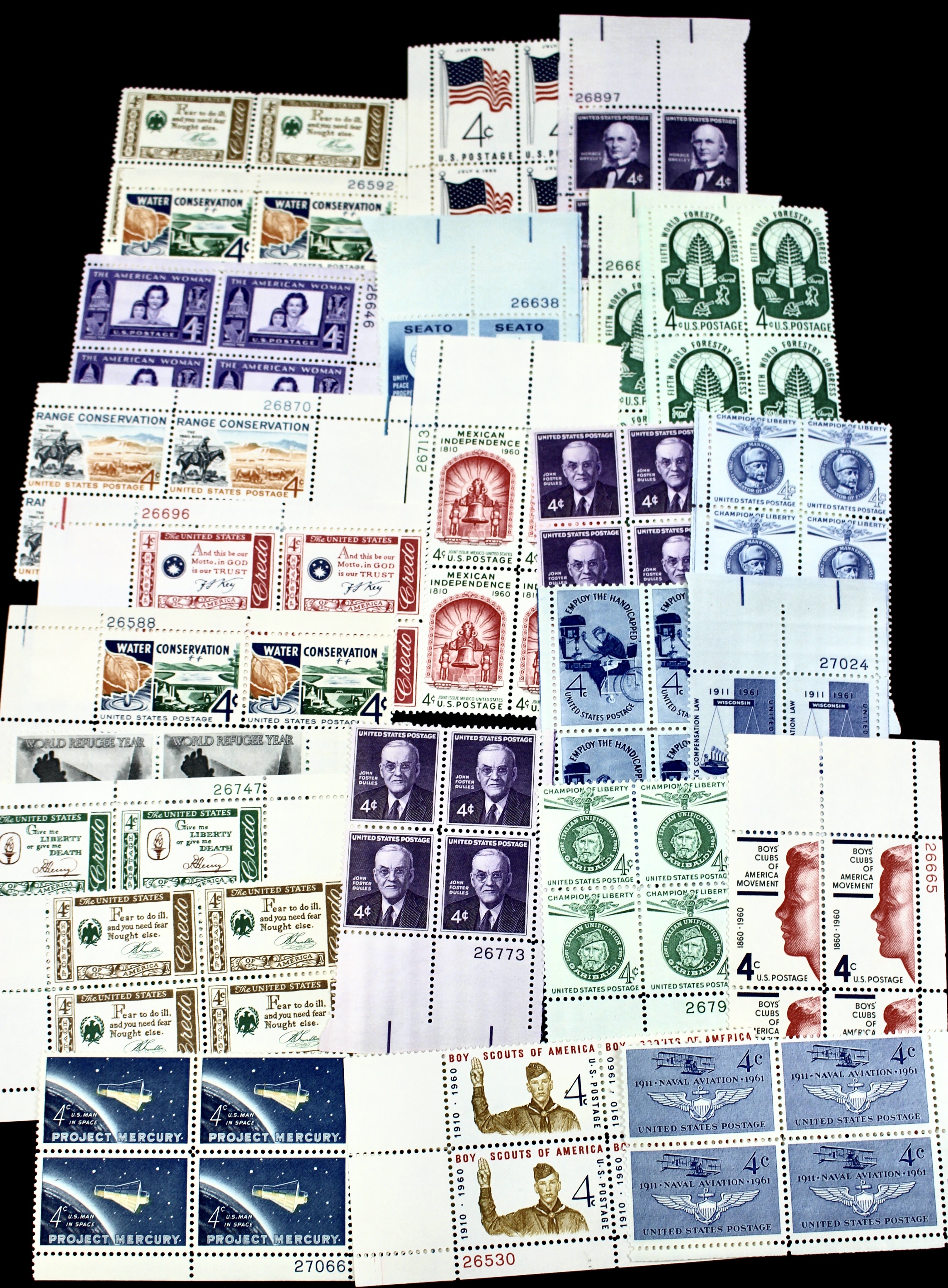 1,500 U.S. Postage Stamp Plate Blocks