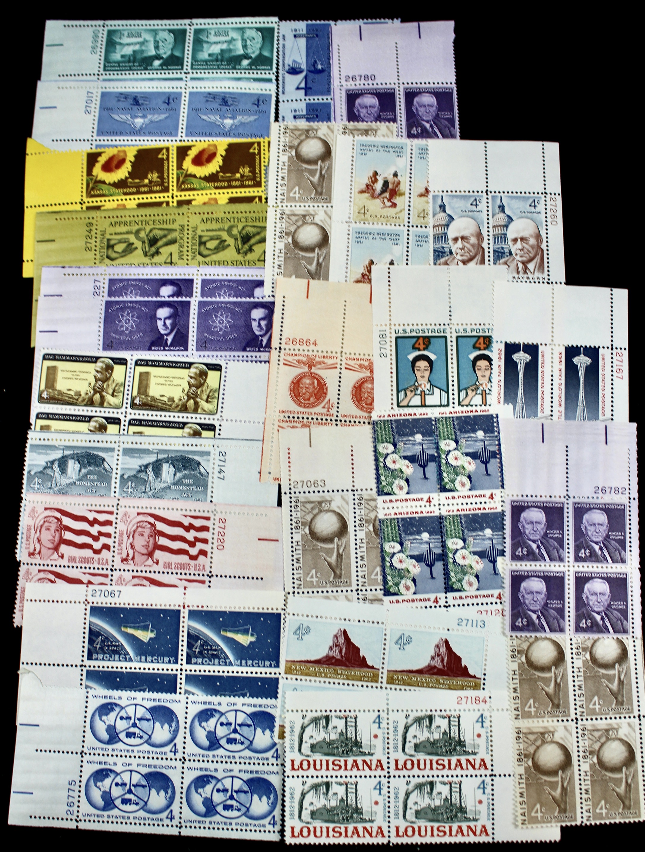 1,500 U.S. Postage Stamp Plate Blocks