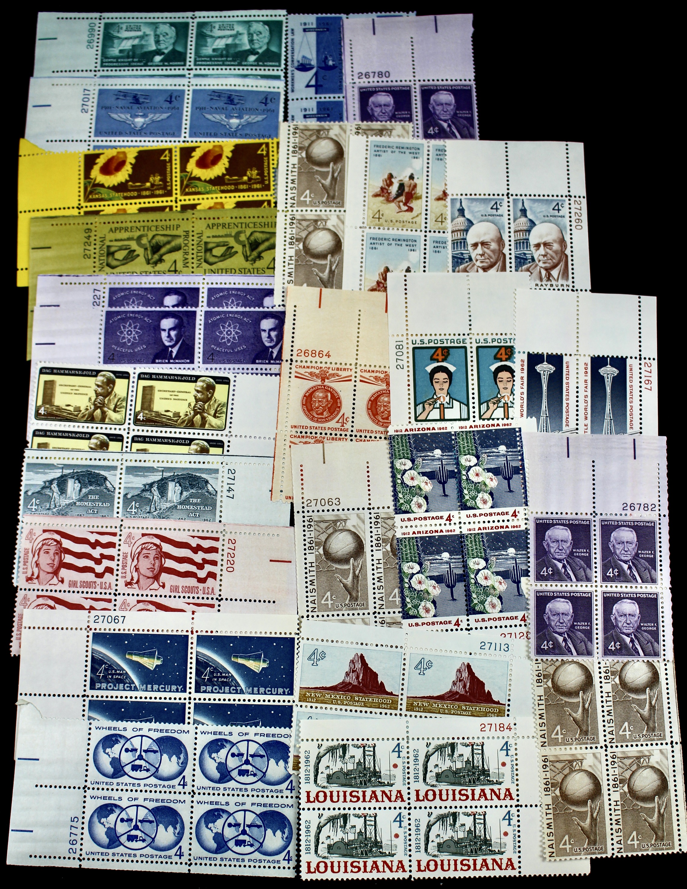 1,500 U.S. Postage Stamp Plate Blocks