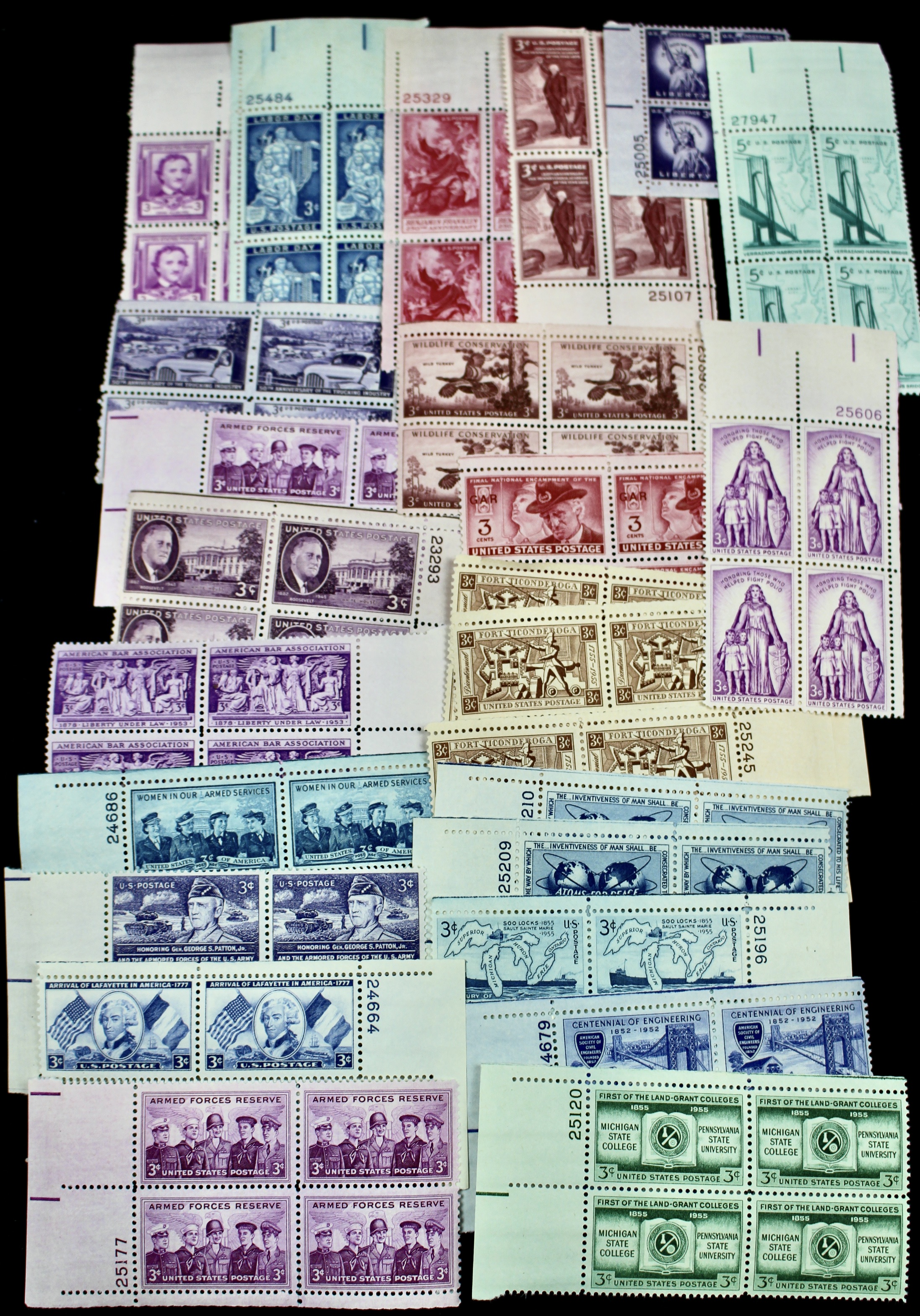 1,500 U.S. Postage Stamp Plate Blocks