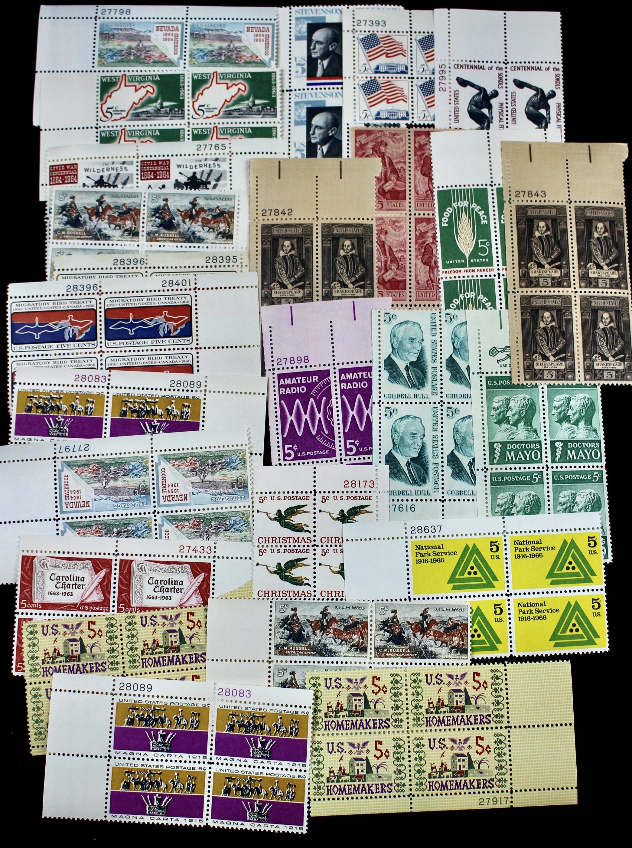 1,500 U.S. Postage Stamp Plate Blocks