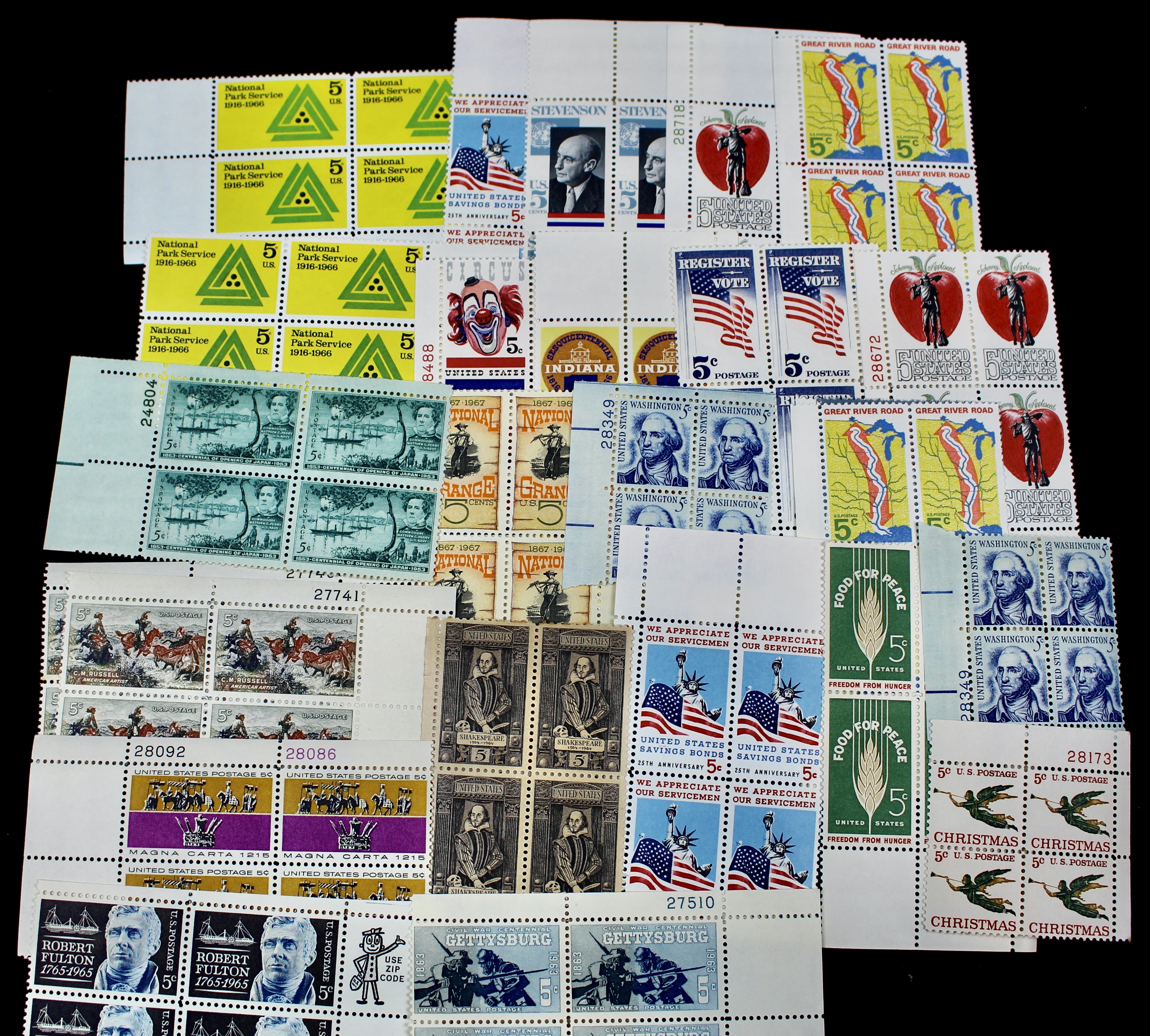 1,500 U.S. Postage Stamp Plate Blocks