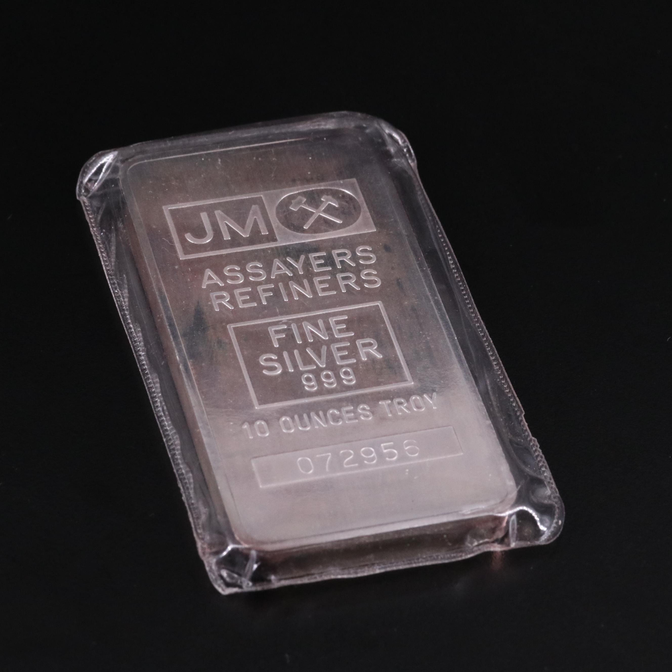 JM Assayers Ten Ounce Fine Silver Ingot