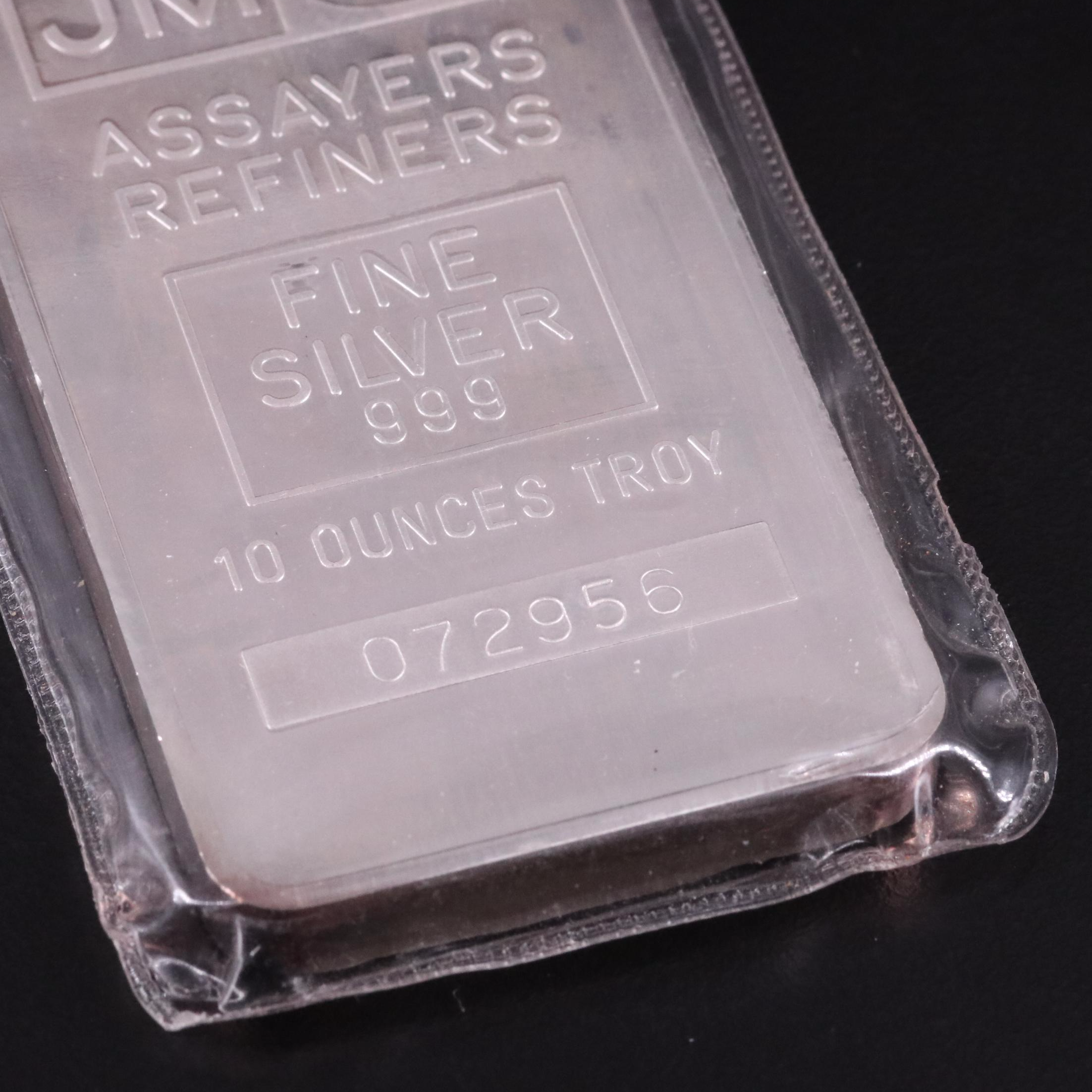 JM Assayers Ten Ounce Fine Silver Ingot