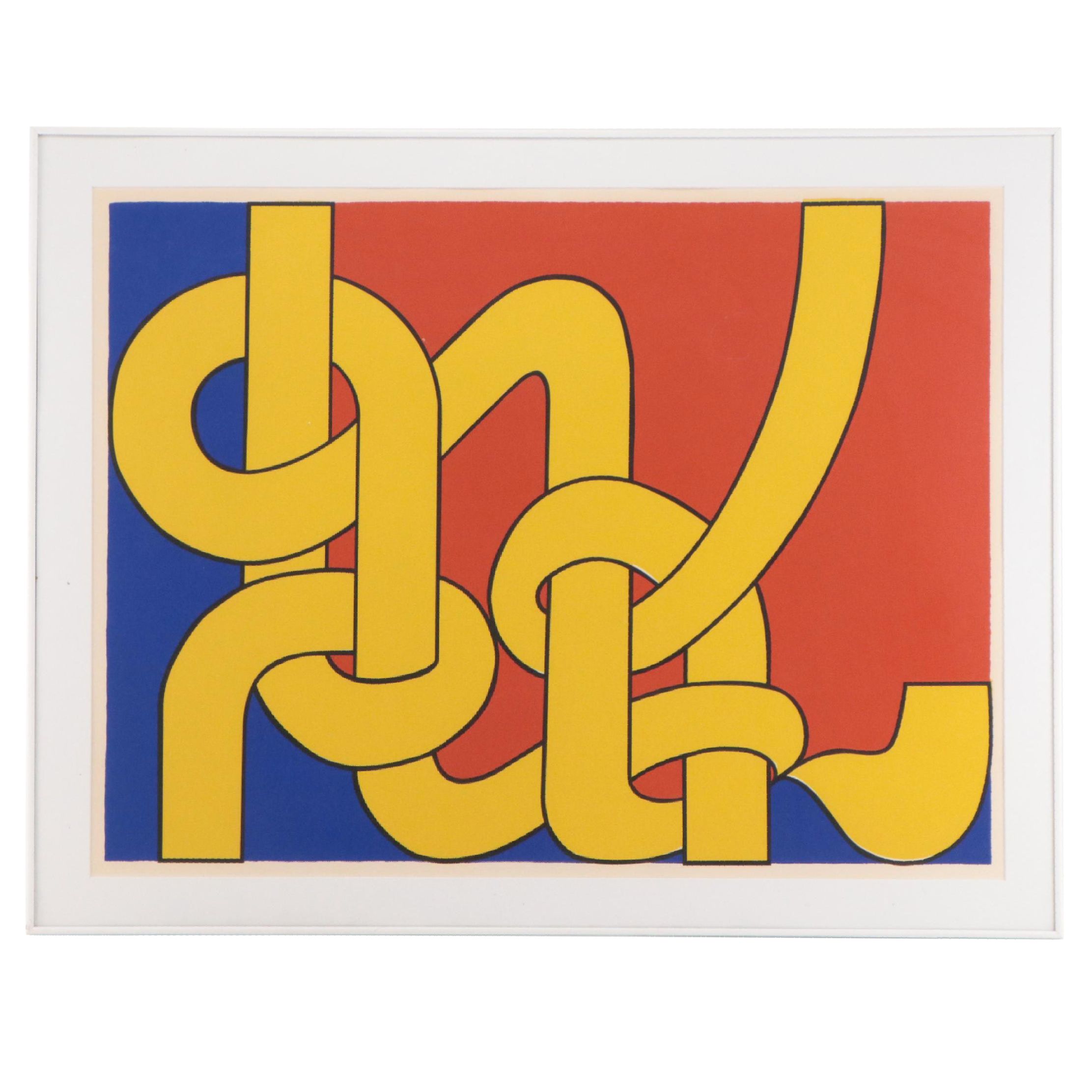 Margaret Wenstrup Abstract Serigraph "Cincinnati Urban Walls," 1971