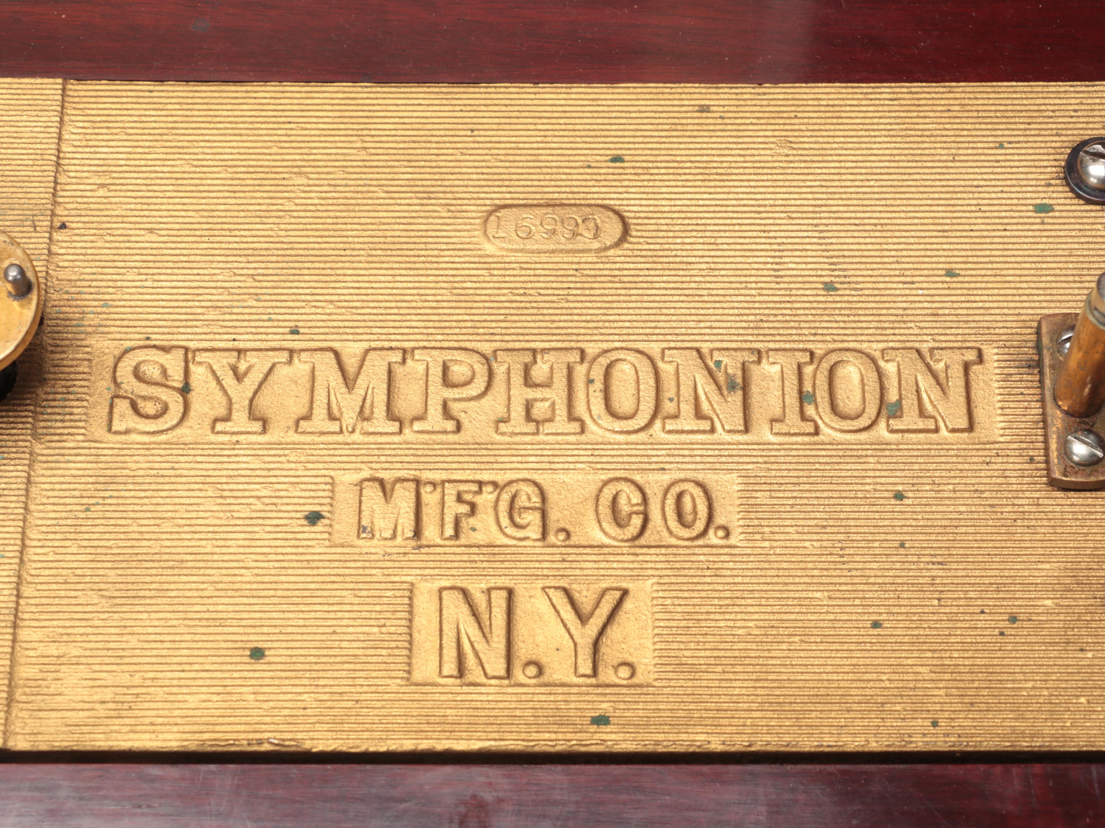 Victorian Imperial Symphonion Mfg Co. Disc Music Box With Discs, Early 20th C