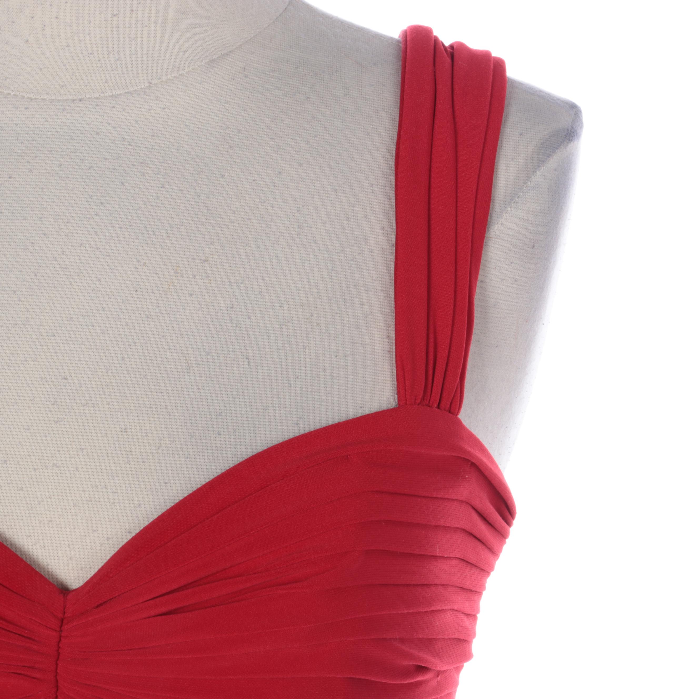 Issa London Silk Stetch Halter Dress and Tadashi Collection Red Ruched Gown