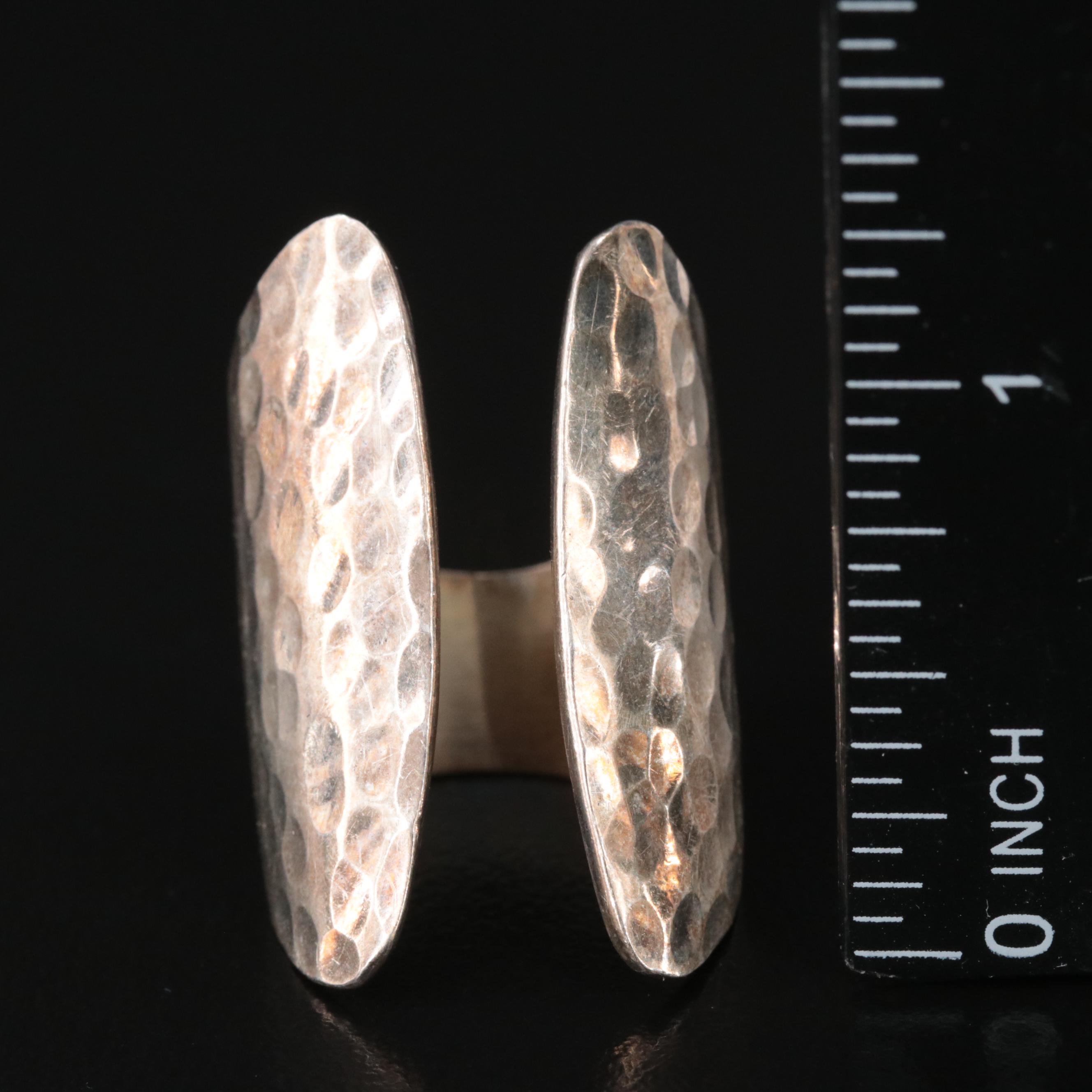 Sterling Fluted, Hammered and Open Shank Rings Including Brass Accents