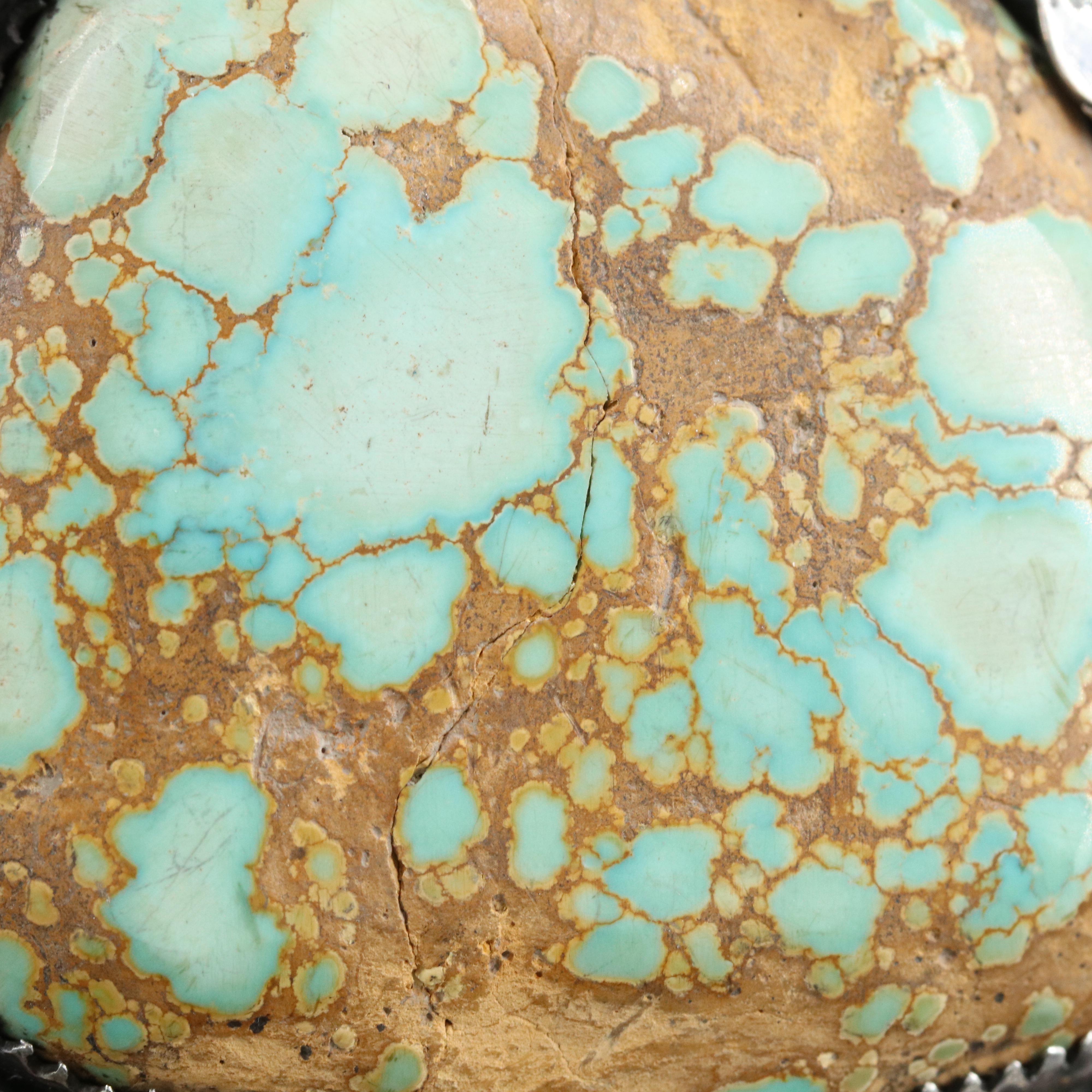 Cindy Piaso Navajo Diné Sterling Turquoise in Matrix Appliqué Cuff