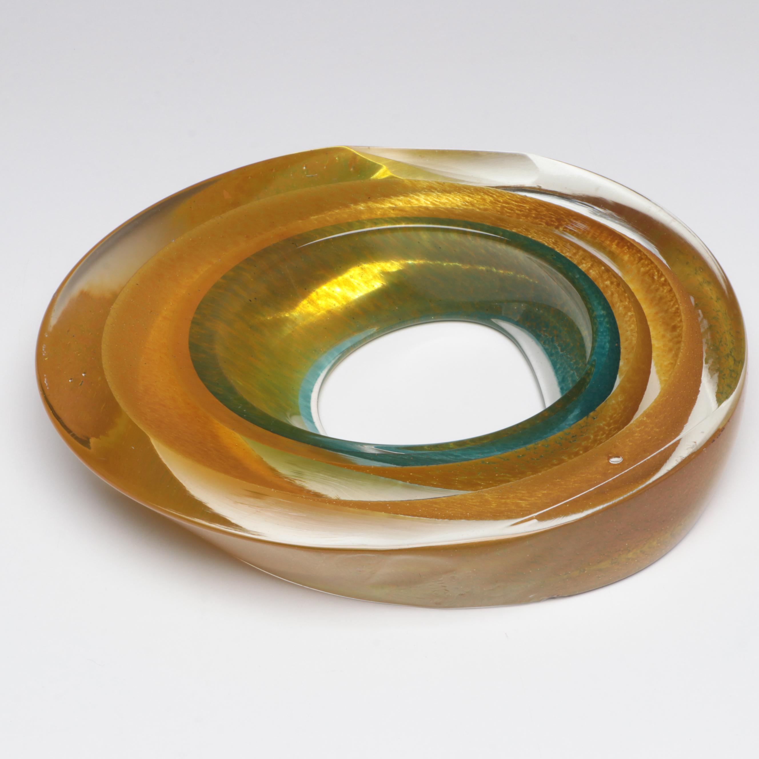 Kosta Boda Art Glass Clear Vase with Other Art Glass