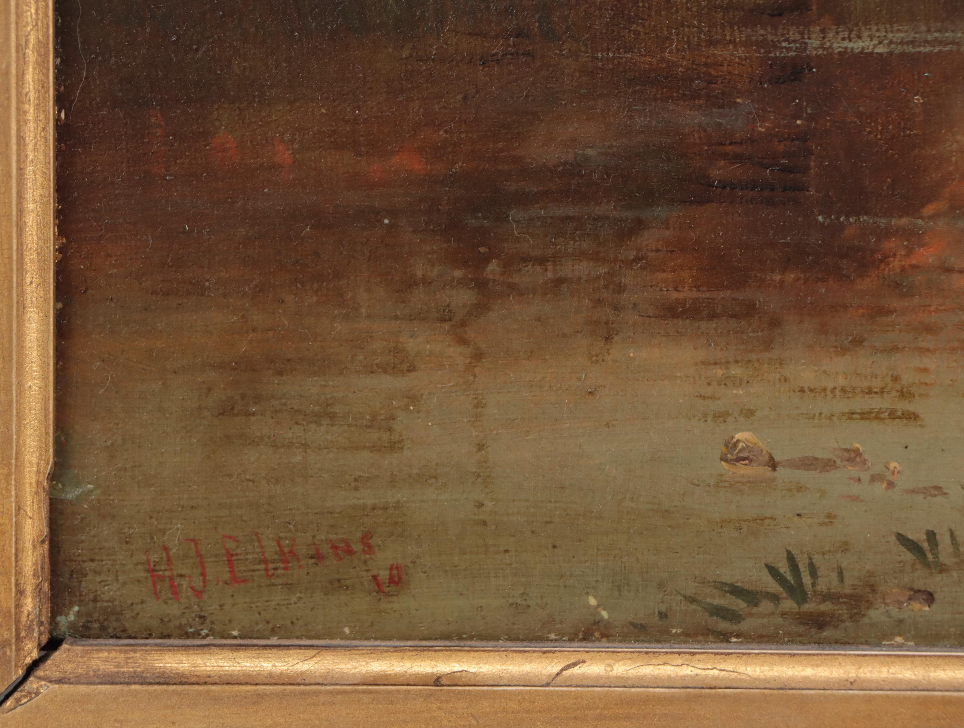 Henry Arthur Elkins Oil Painting of Alpine Landscape