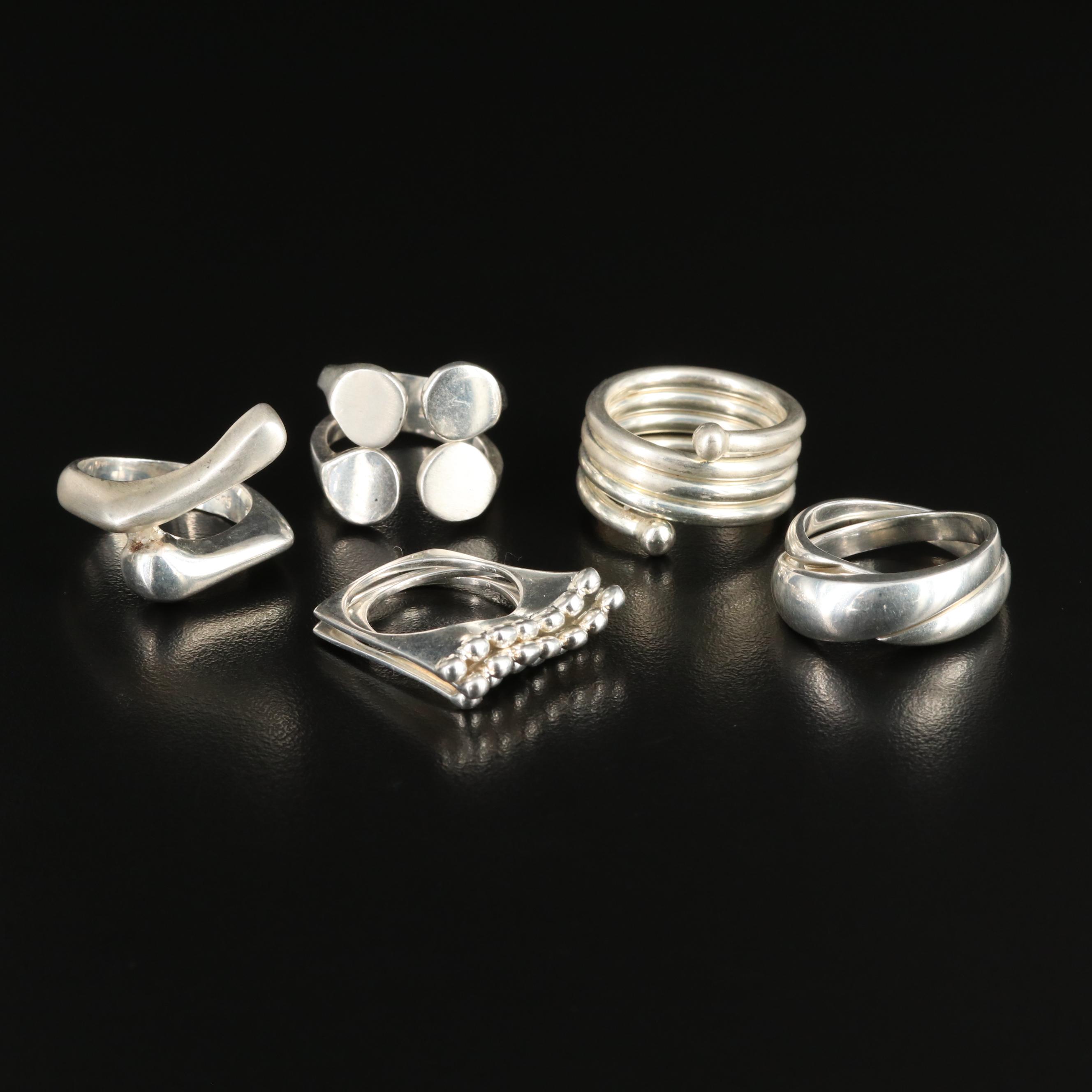Sterling Ring Assortment Featuring Stacking Rings