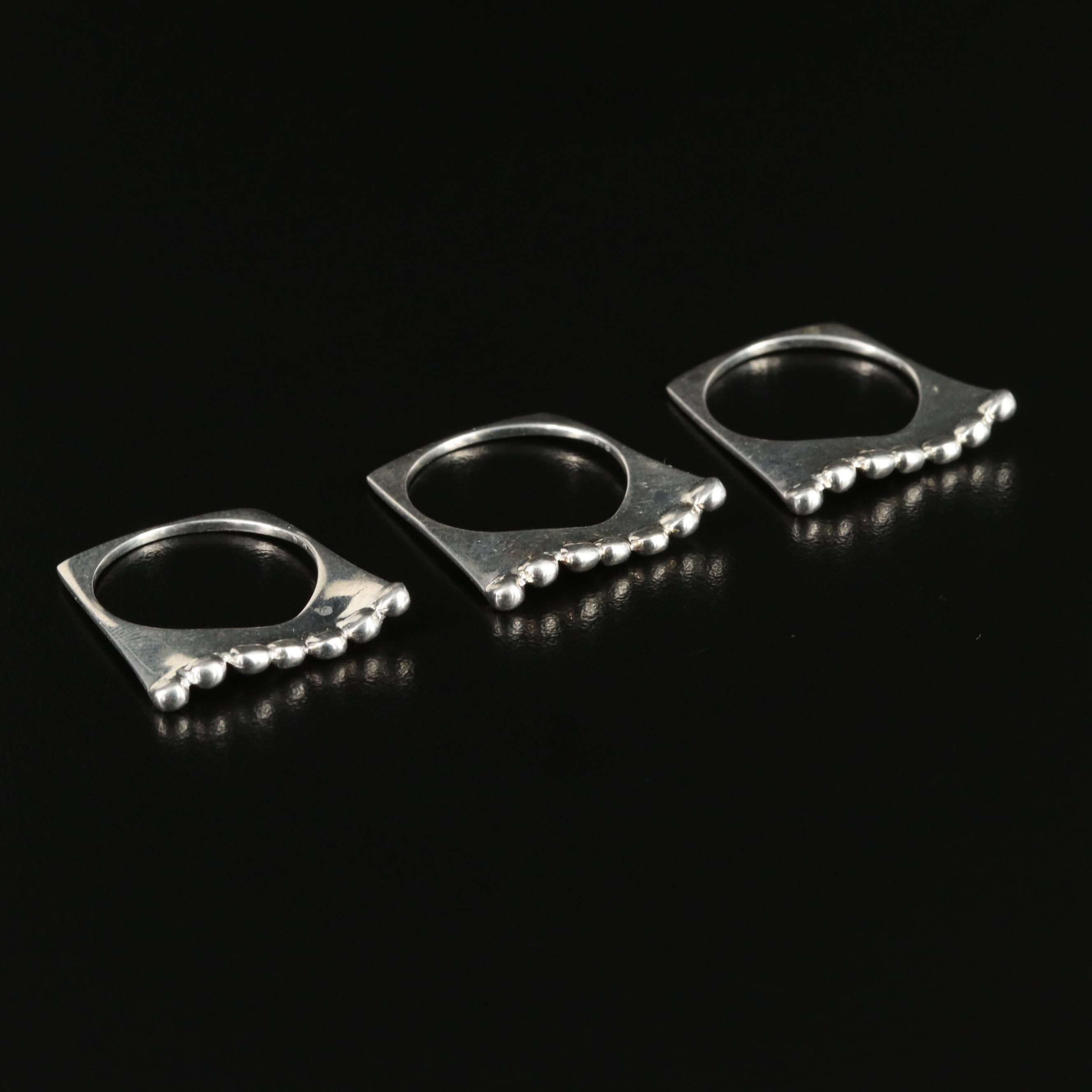 Sterling Ring Assortment Featuring Stacking Rings