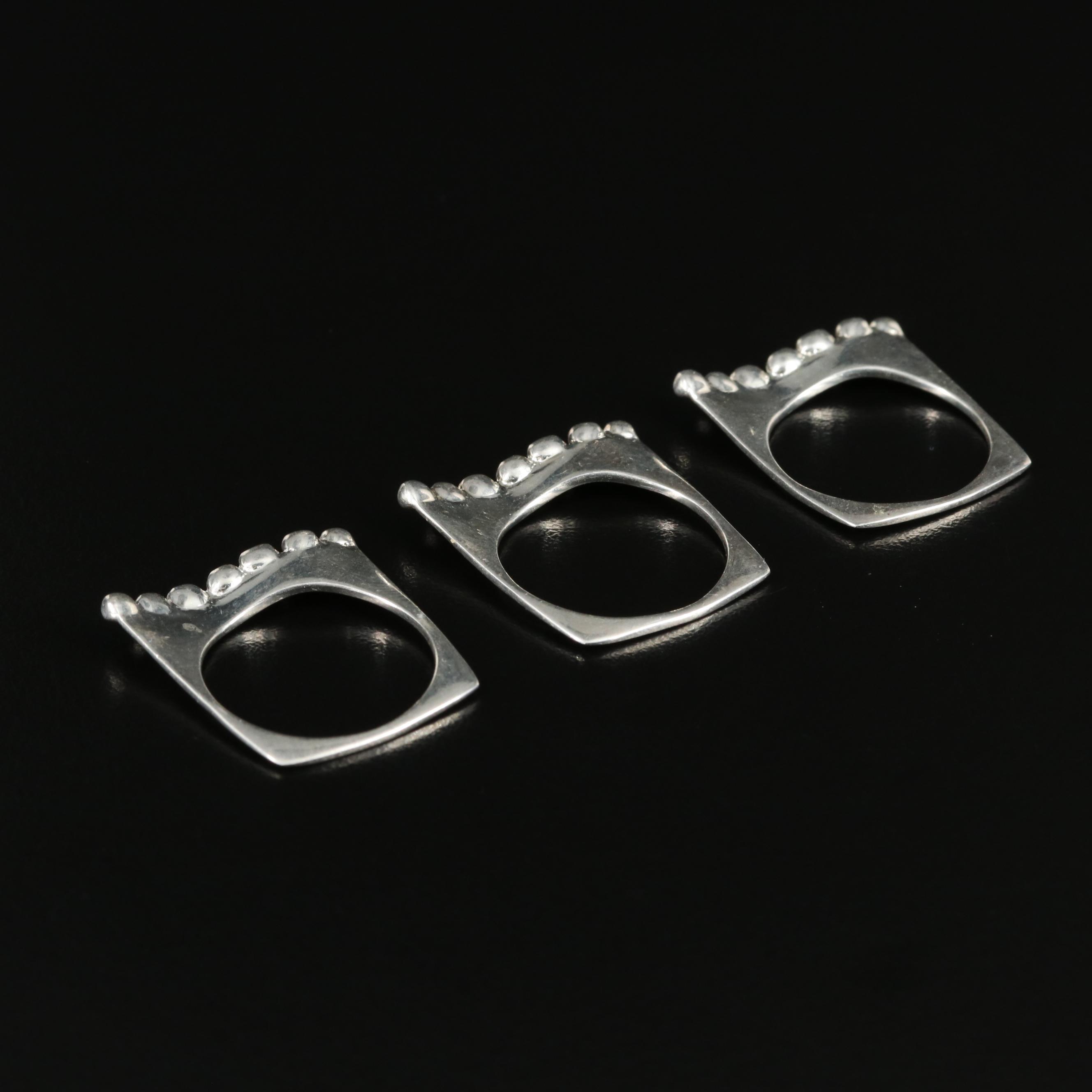 Sterling Ring Assortment Featuring Stacking Rings