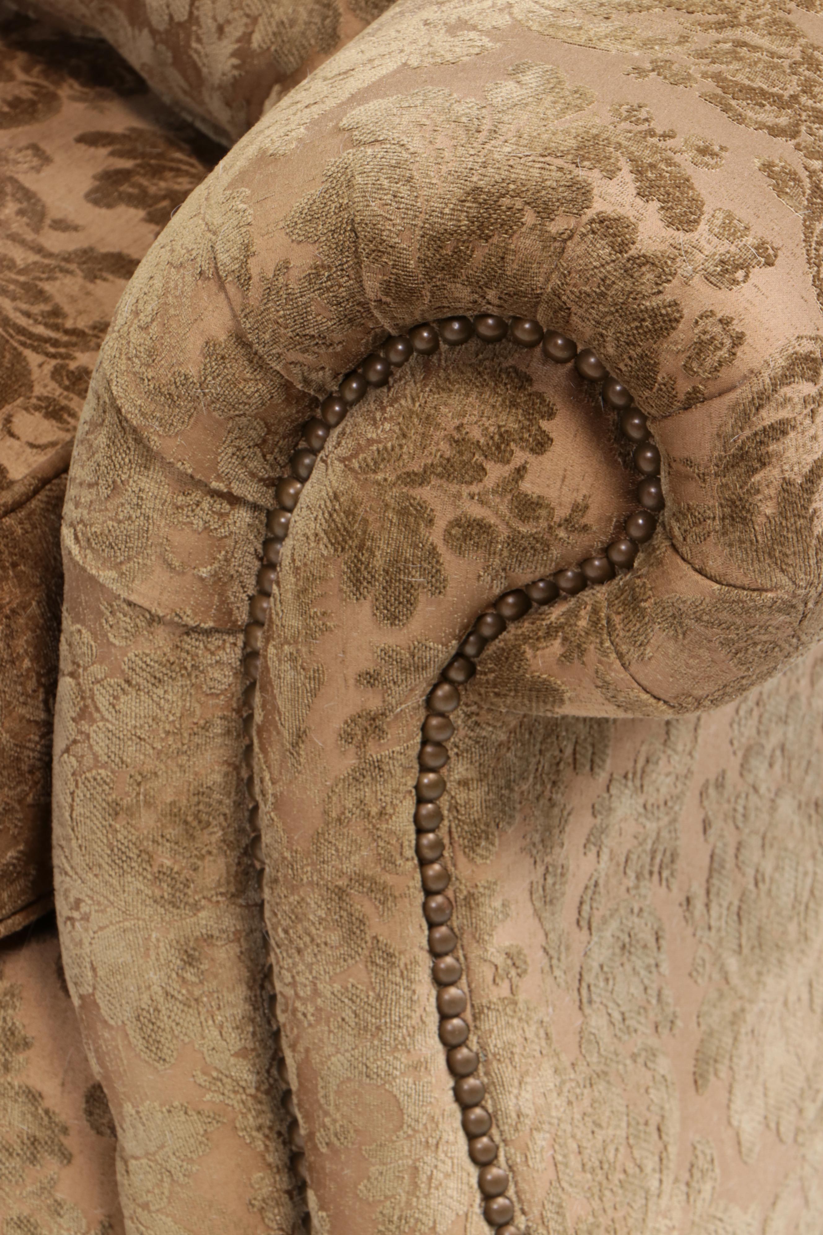 Bernhardt Furniture Upholstered and Brass-Tacked Sectional Sofa