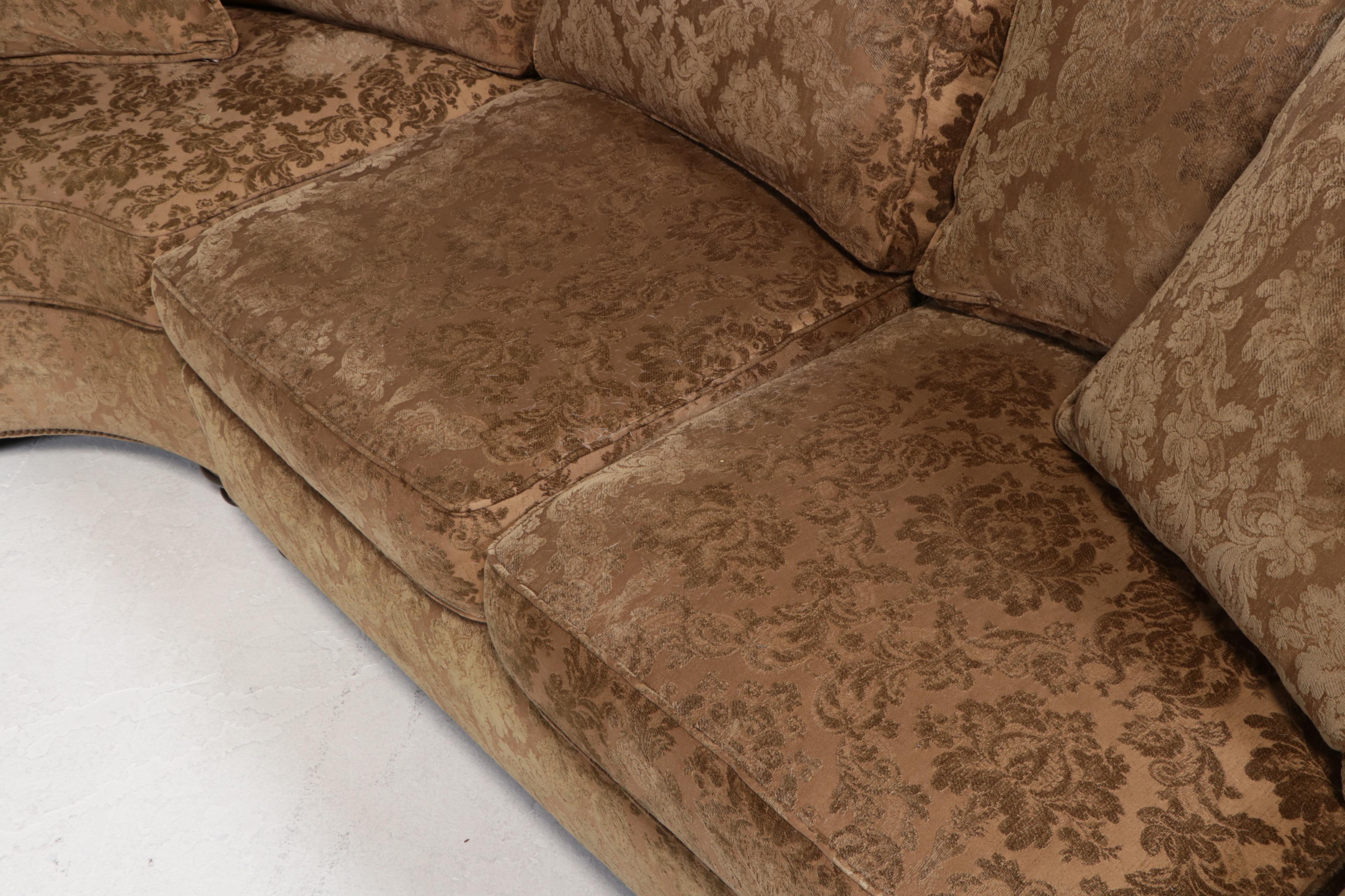 Bernhardt Furniture Upholstered and Brass-Tacked Sectional Sofa