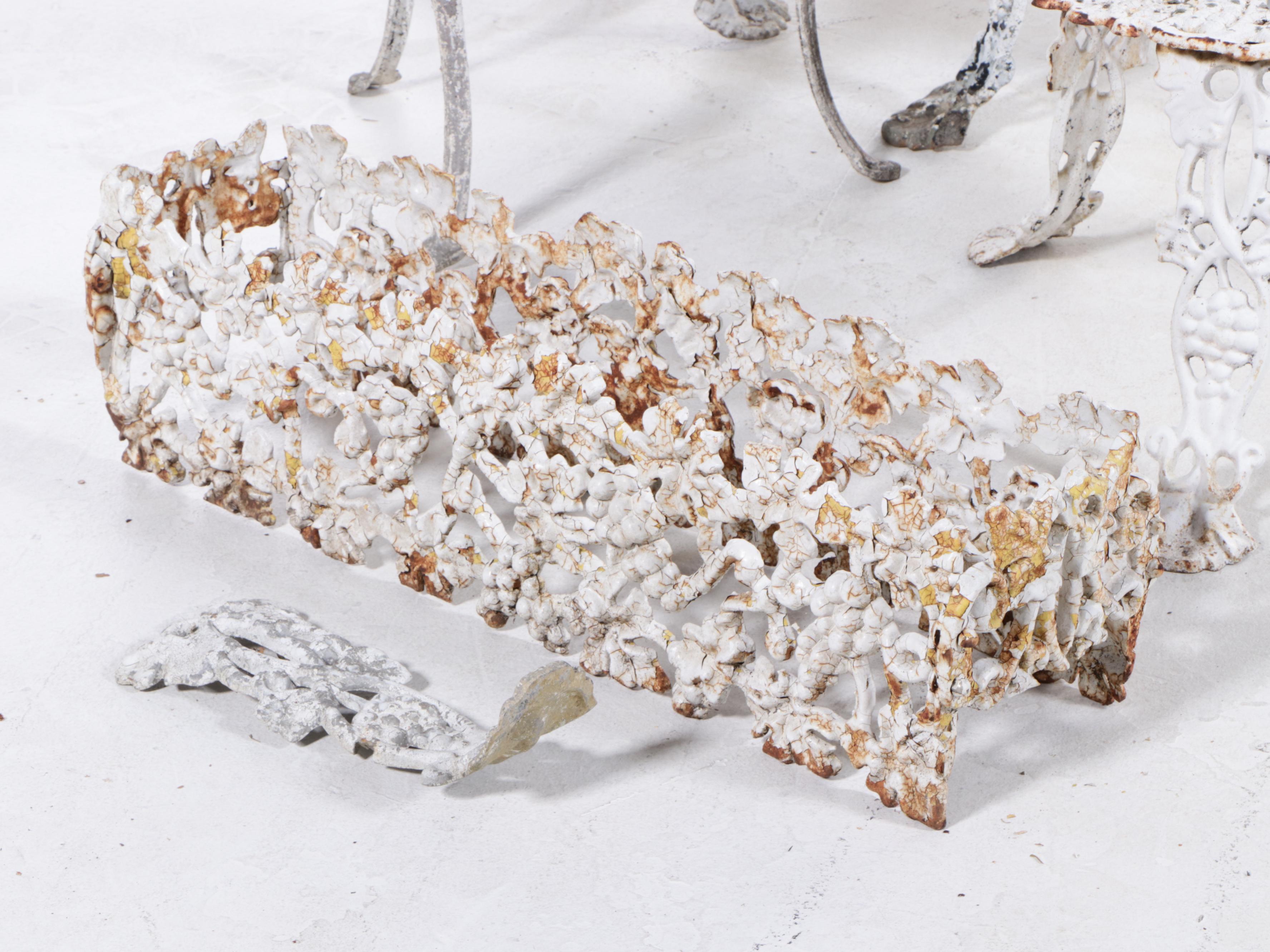 Assembled Group of Cast Iron and Aluminum Garden Furniture