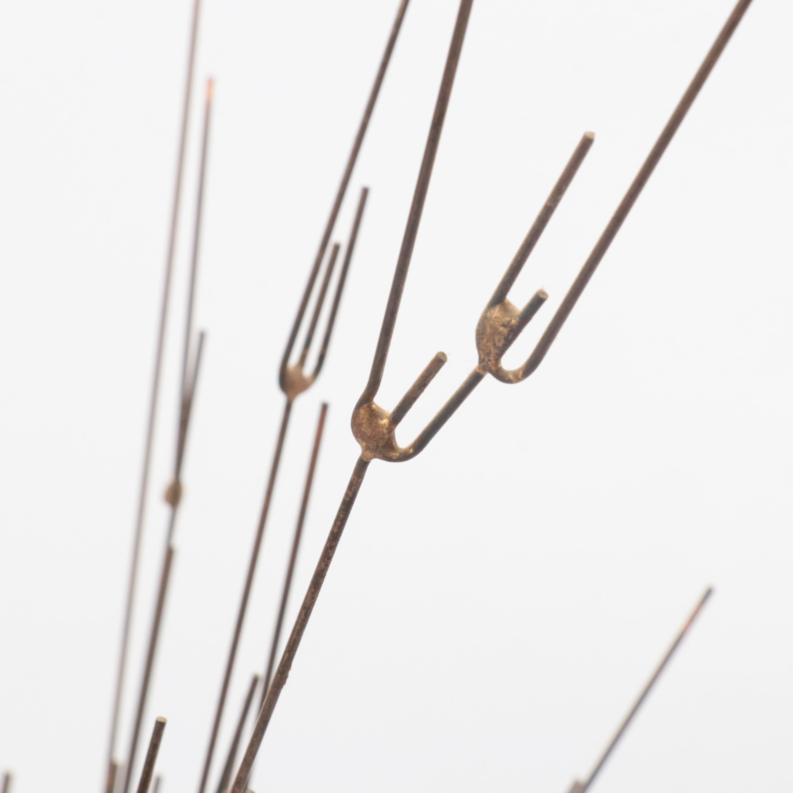 Signed Curtis Jeré Abstract Metal Sculpture on Stand, 1966