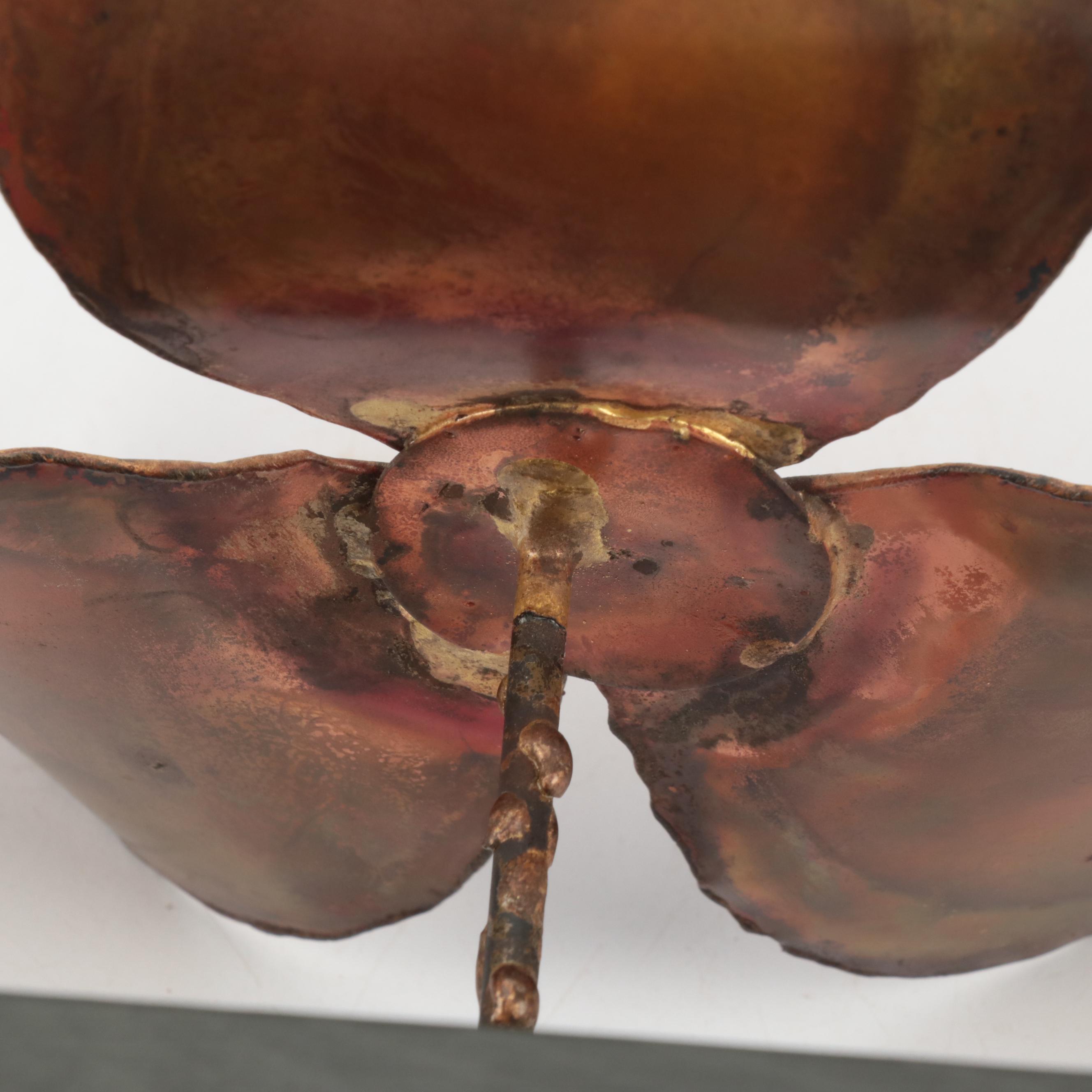 Signed Curtis Jeré Abstract Metal Sculpture on Stand, 1966