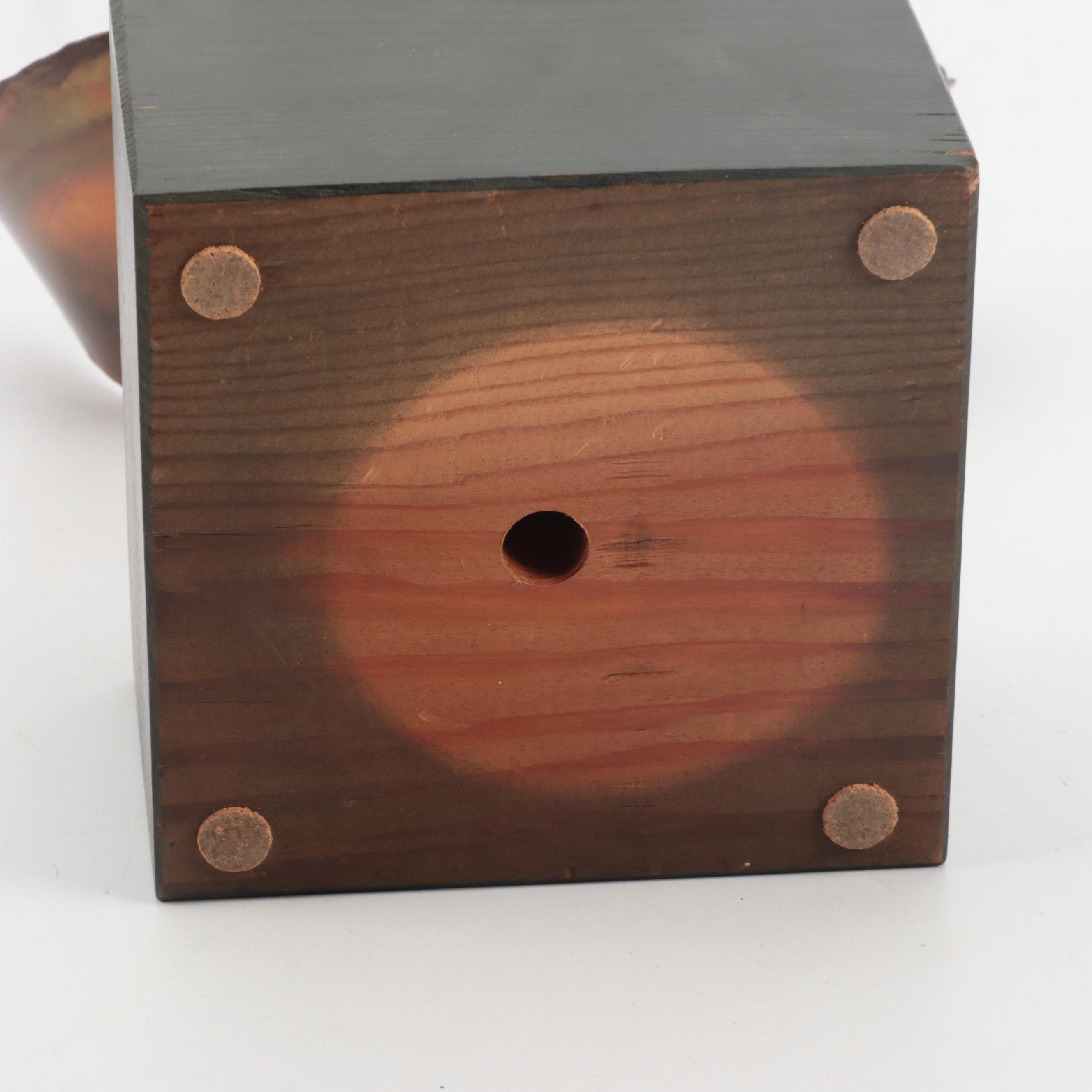 Signed Curtis Jeré Abstract Metal Sculpture on Stand, 1966