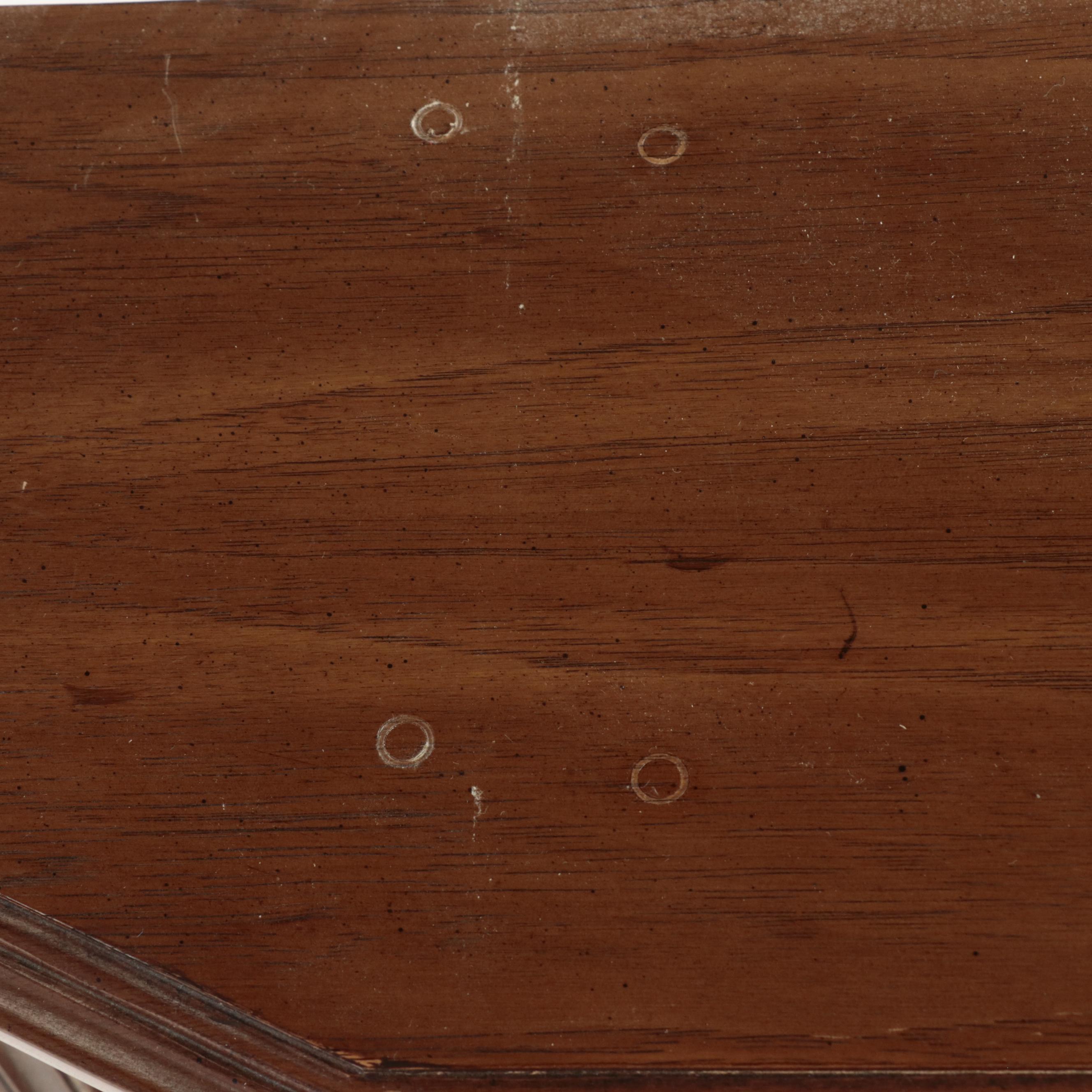 Neoclassical Style Oak Console Cabinet, circa 1970