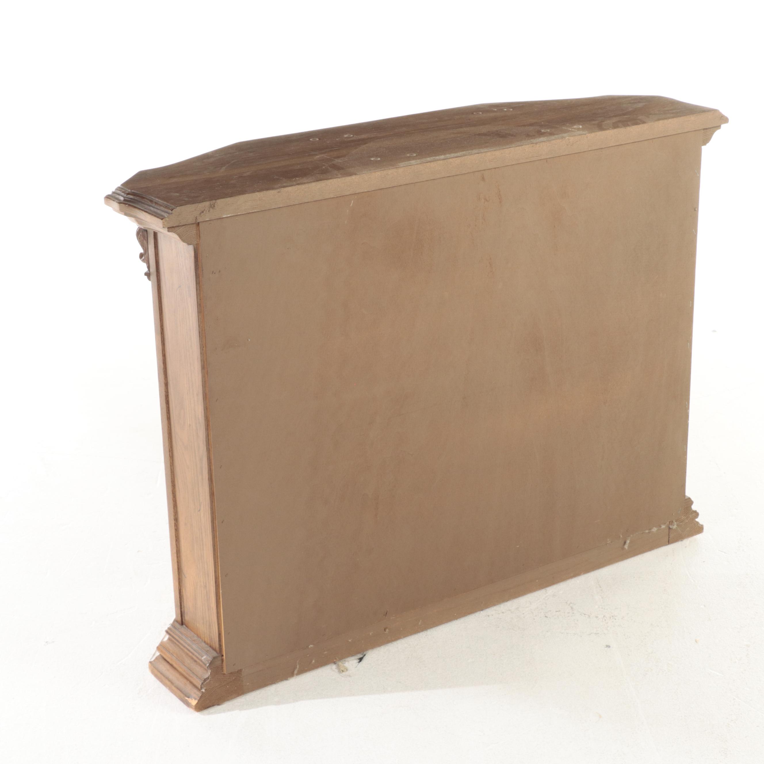 Neoclassical Style Oak Console Cabinet, circa 1970