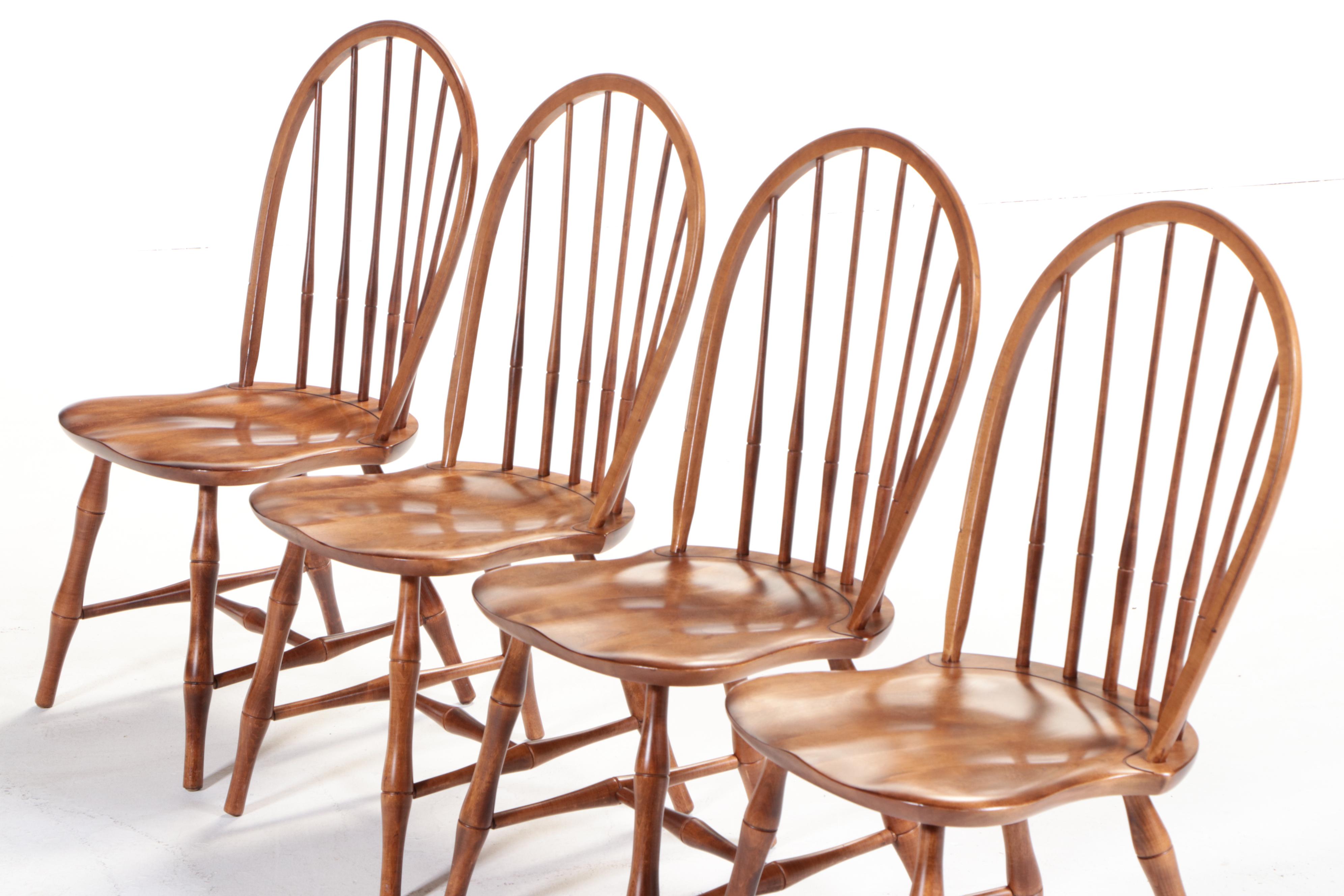 Maple Queen Anne Dining Table with Nichols & Stone Windsor Chairs