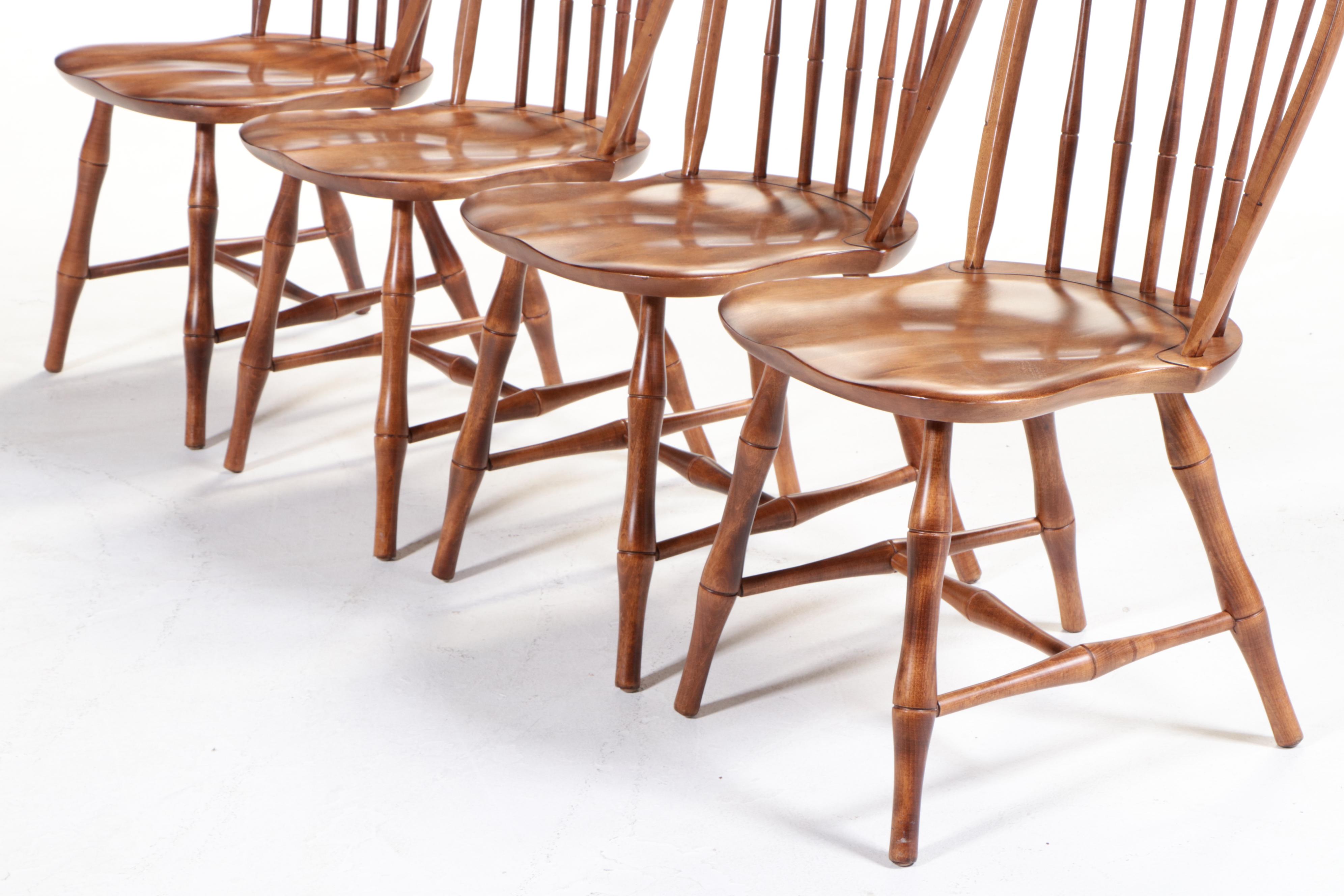 Maple Queen Anne Dining Table with Nichols & Stone Windsor Chairs