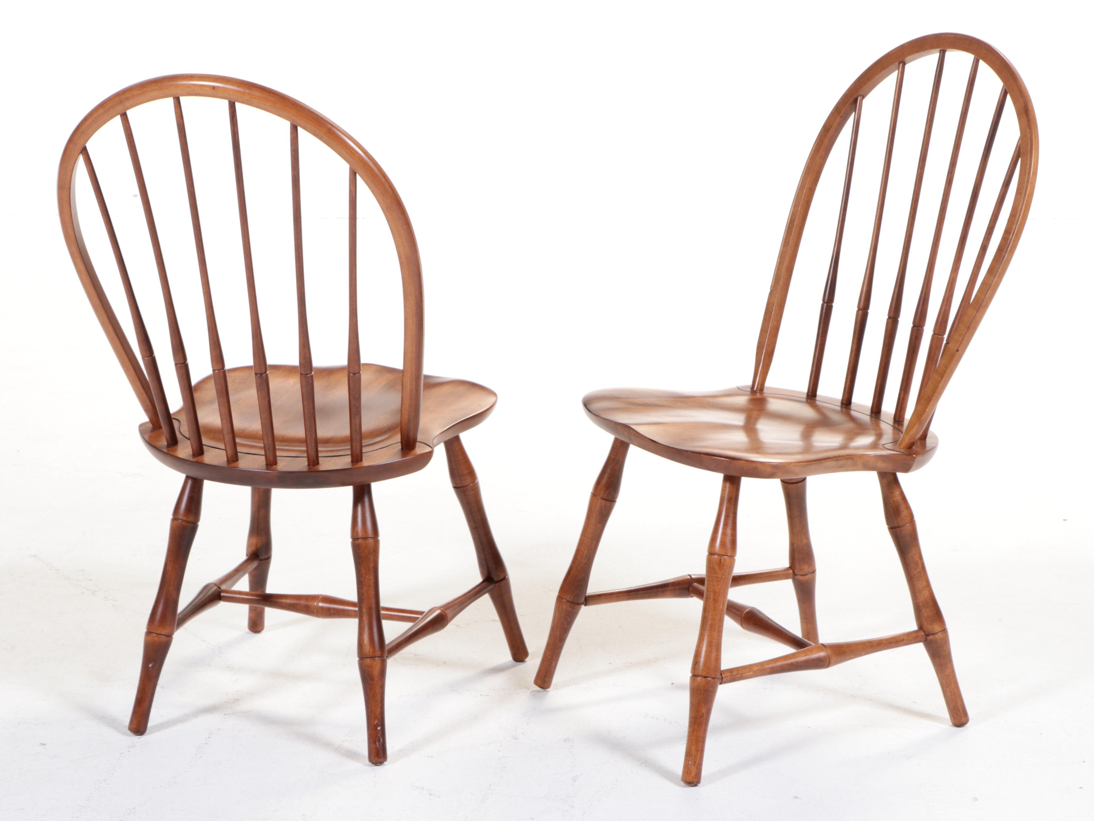 Maple Queen Anne Dining Table with Nichols & Stone Windsor Chairs