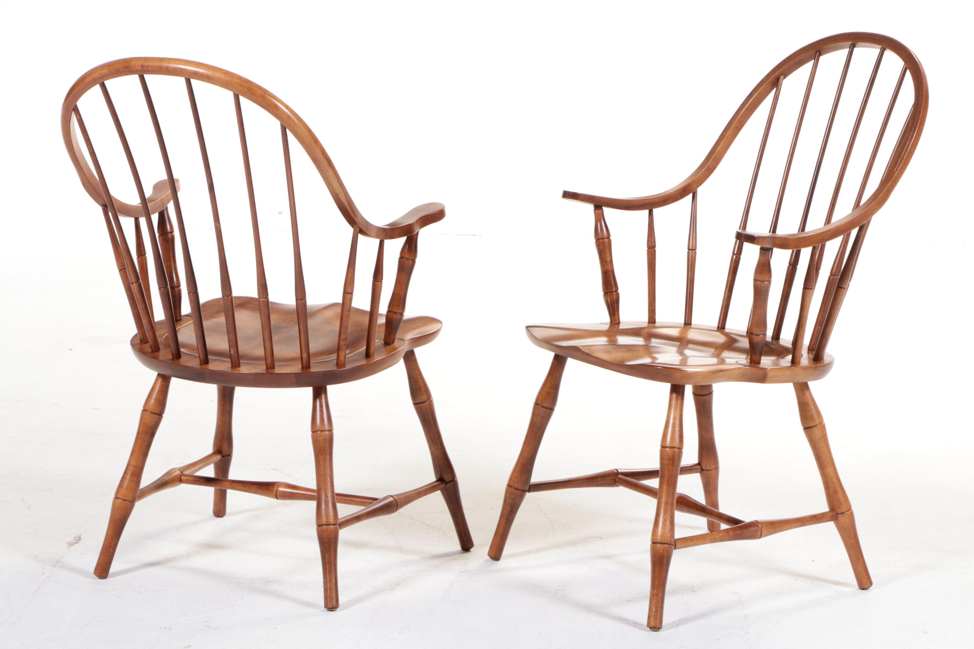 Maple Queen Anne Dining Table with Nichols & Stone Windsor Chairs