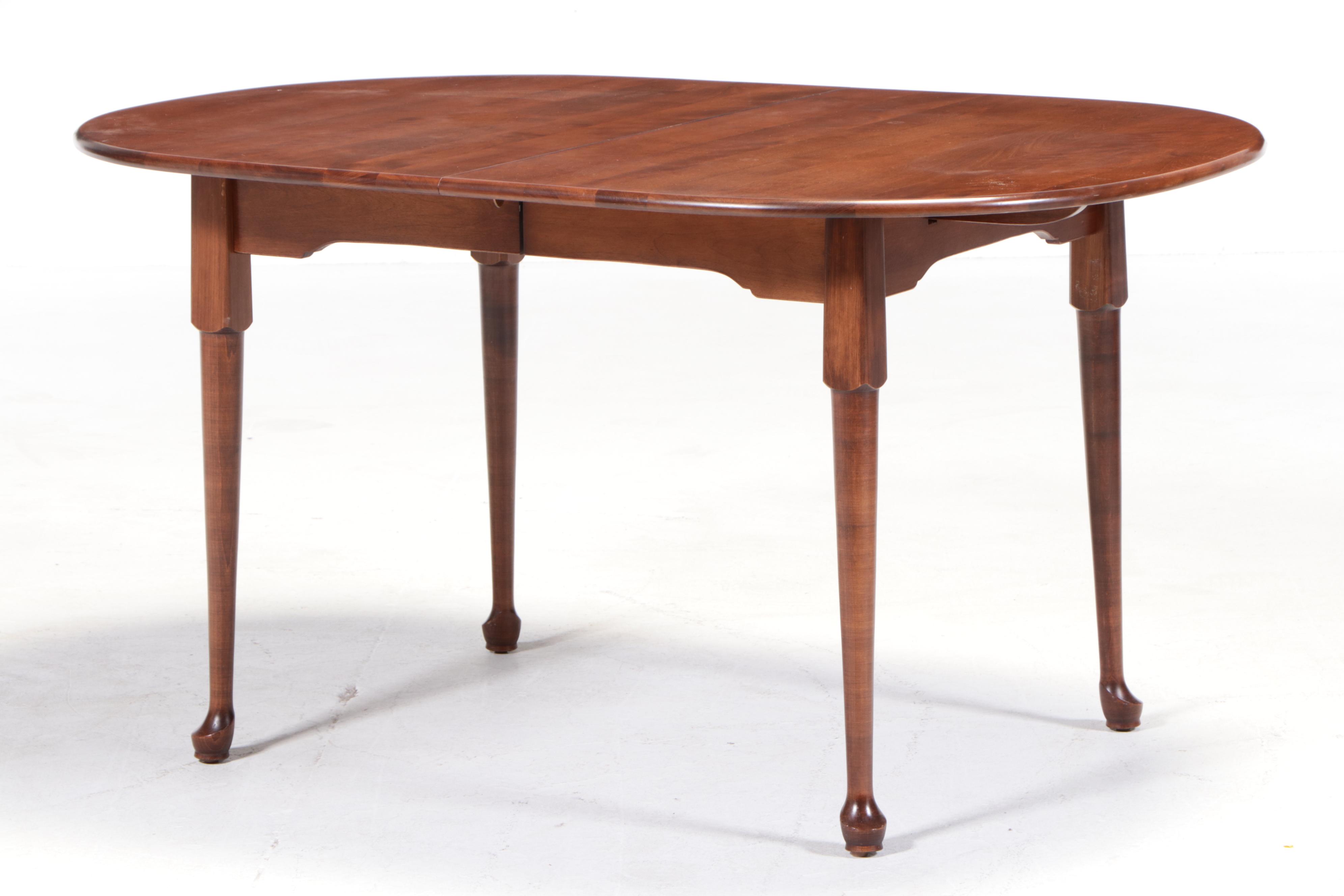 Maple Queen Anne Dining Table with Nichols & Stone Windsor Chairs