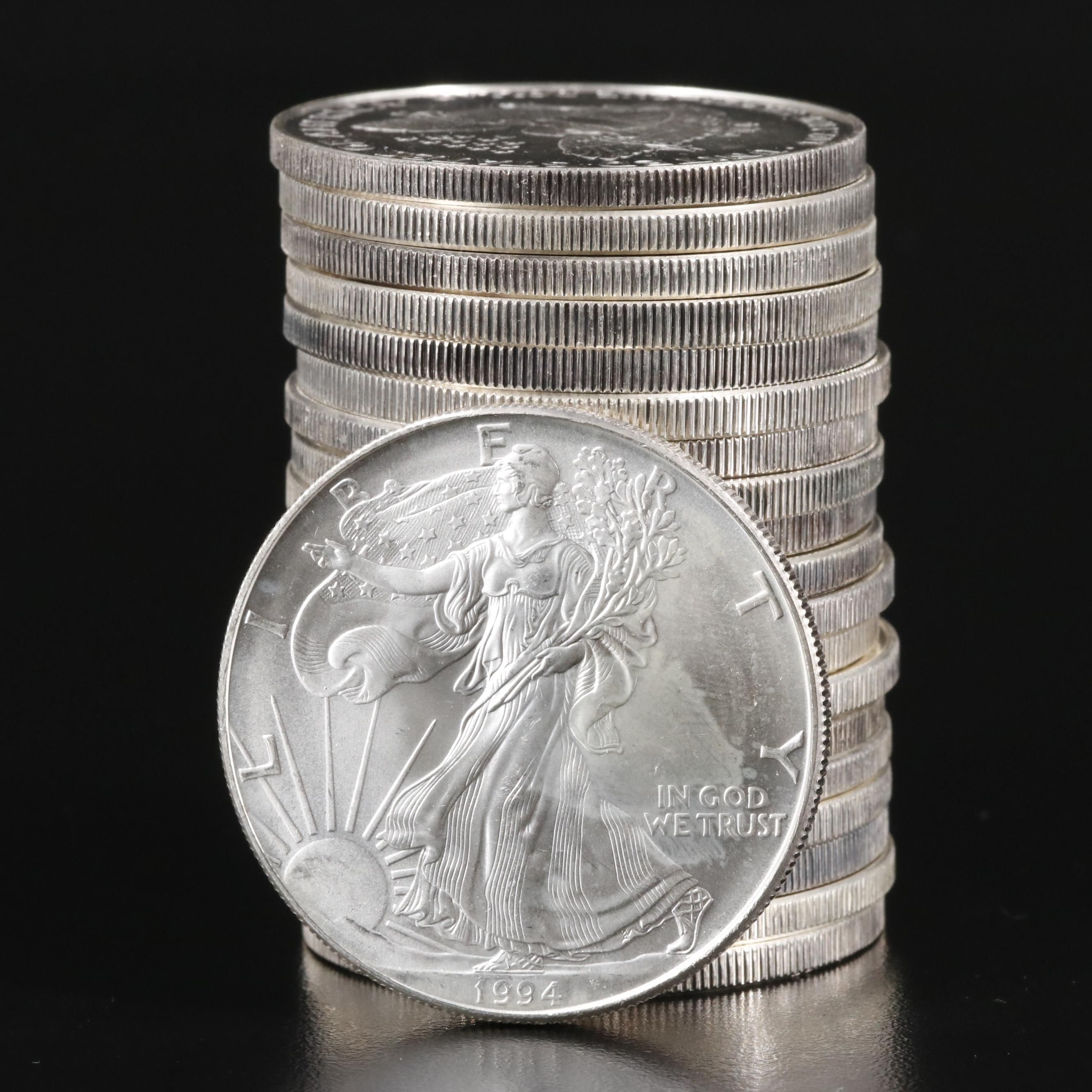 Roll of Twenty 1994 American Silver Eagles