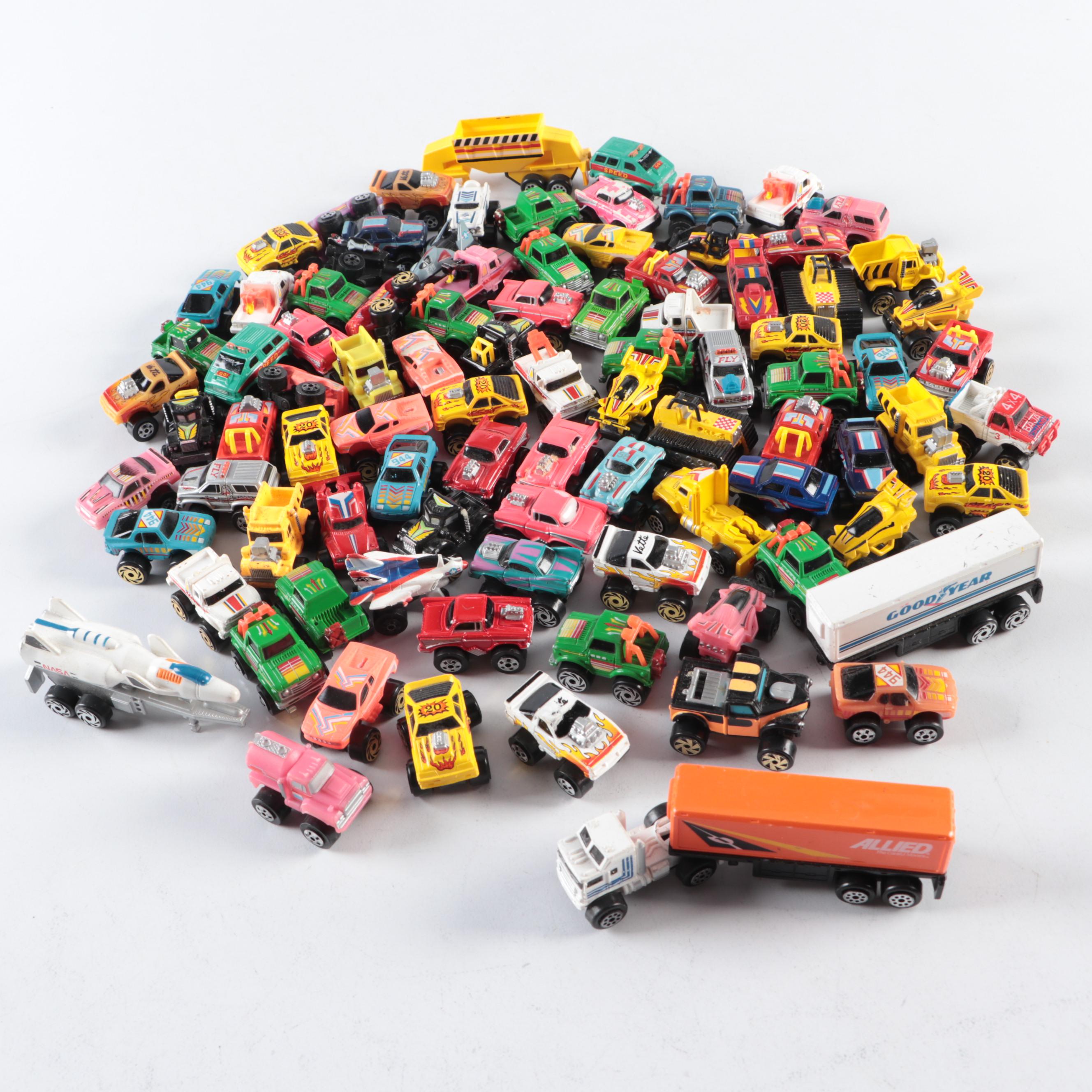 Road Champs Diecast Metal Trucks, Cars, More Pretend Play Vehicles, Late 20th C.