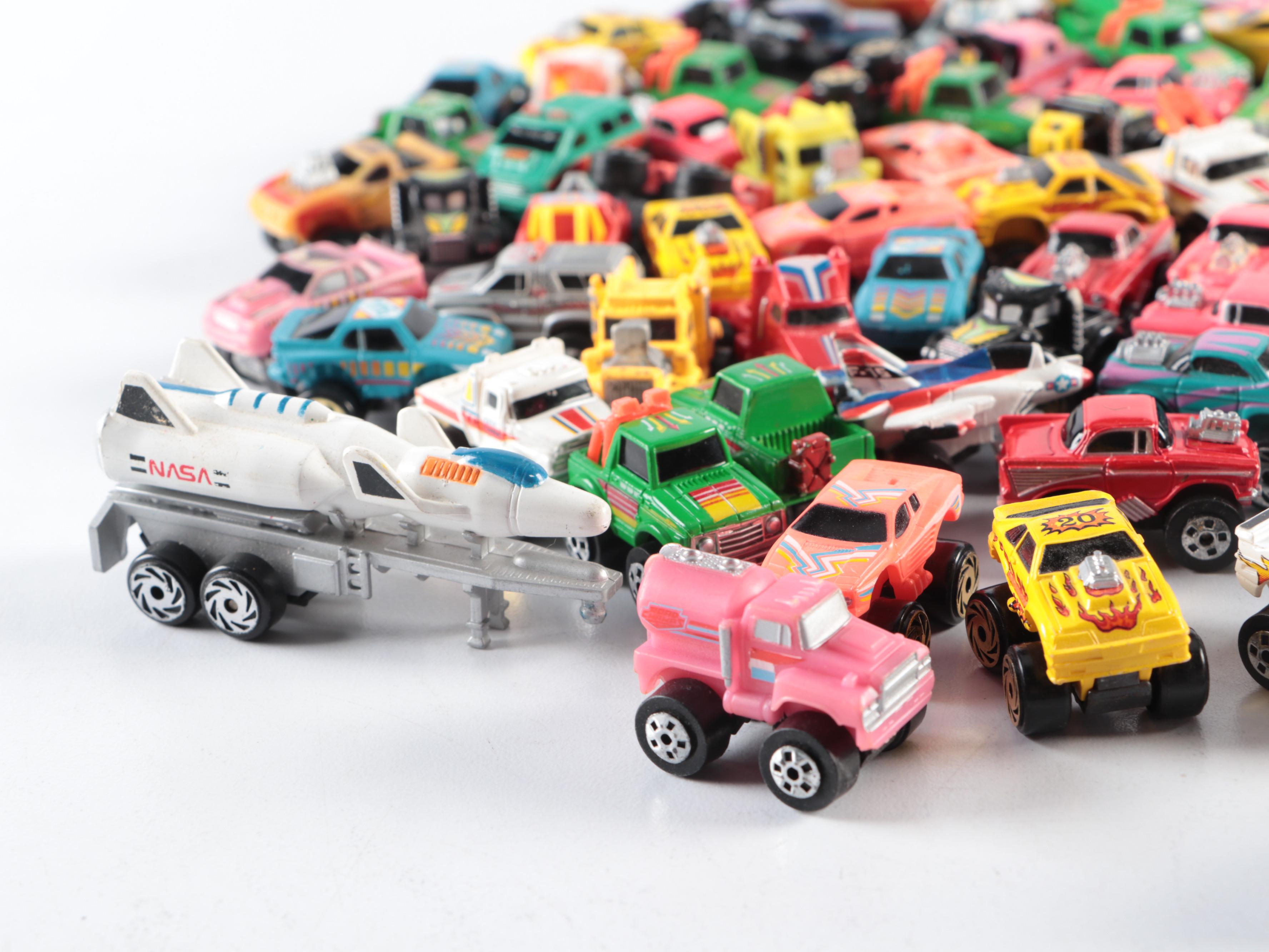 Road Champs Diecast Metal Trucks, Cars, More Pretend Play Vehicles, Late 20th C.