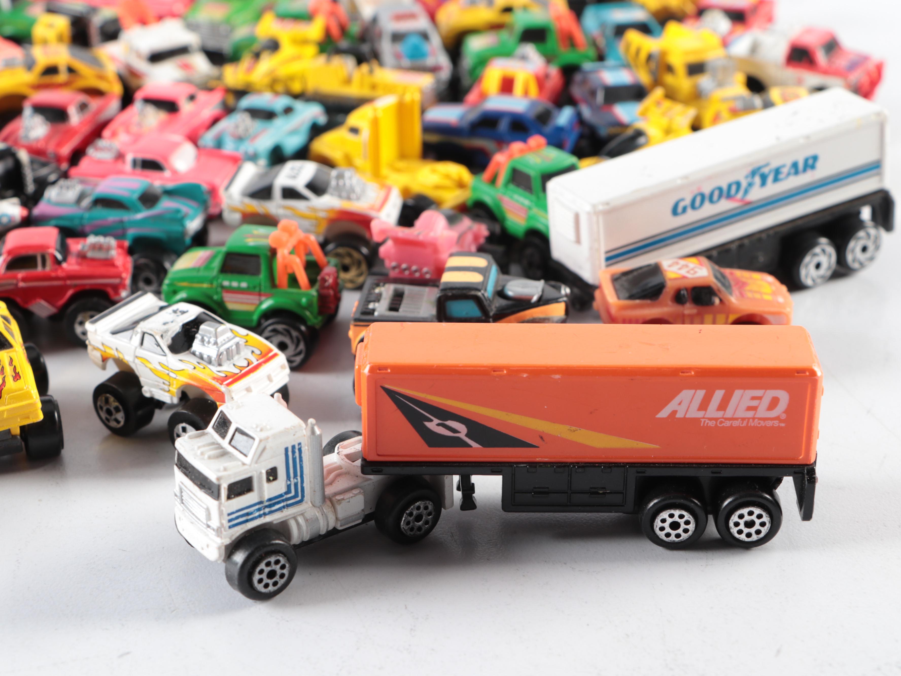 Road Champs Diecast Metal Trucks, Cars, More Pretend Play Vehicles, Late 20th C.