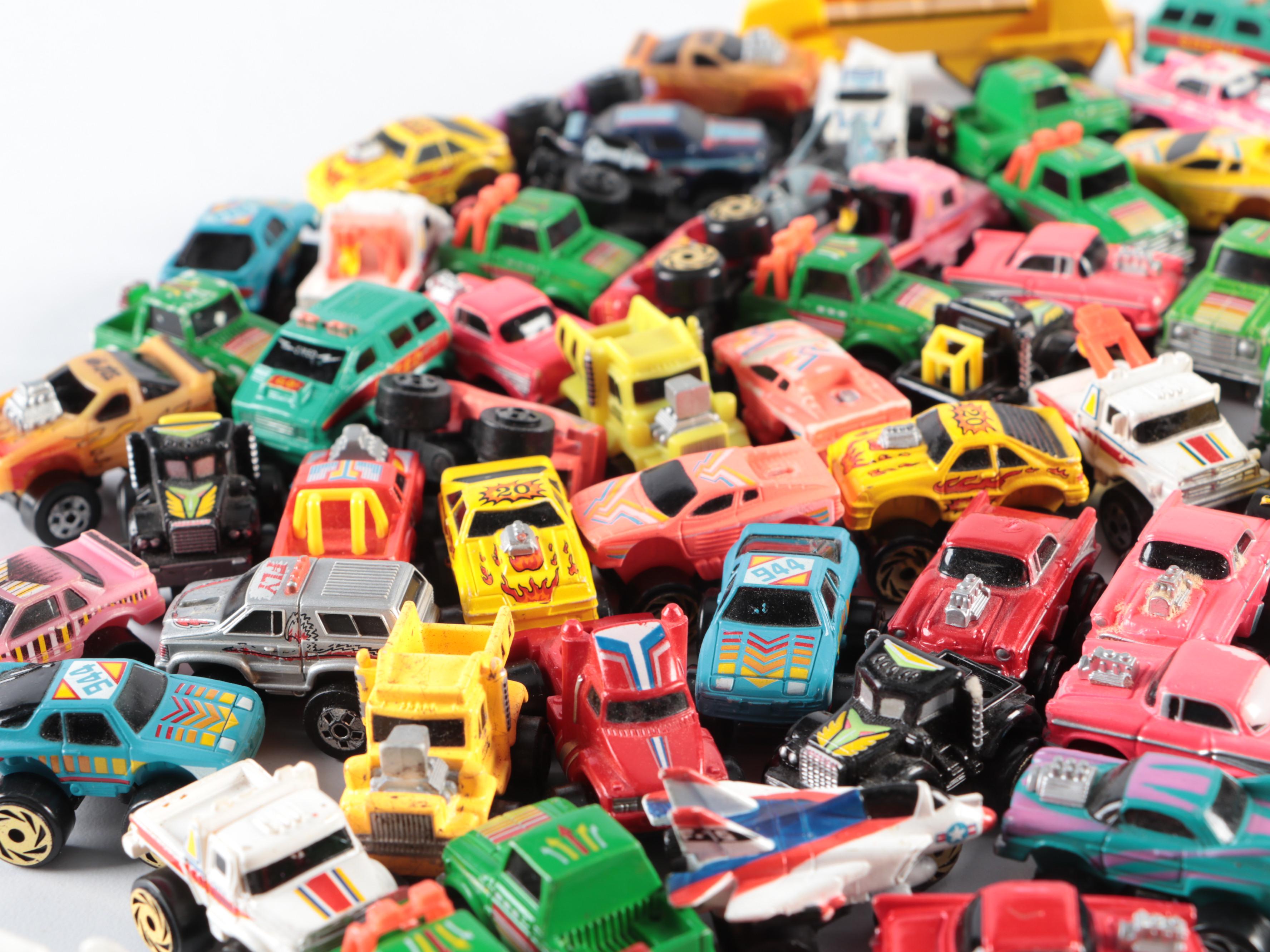 Road Champs Diecast Metal Trucks, Cars, More Pretend Play Vehicles, Late 20th C.