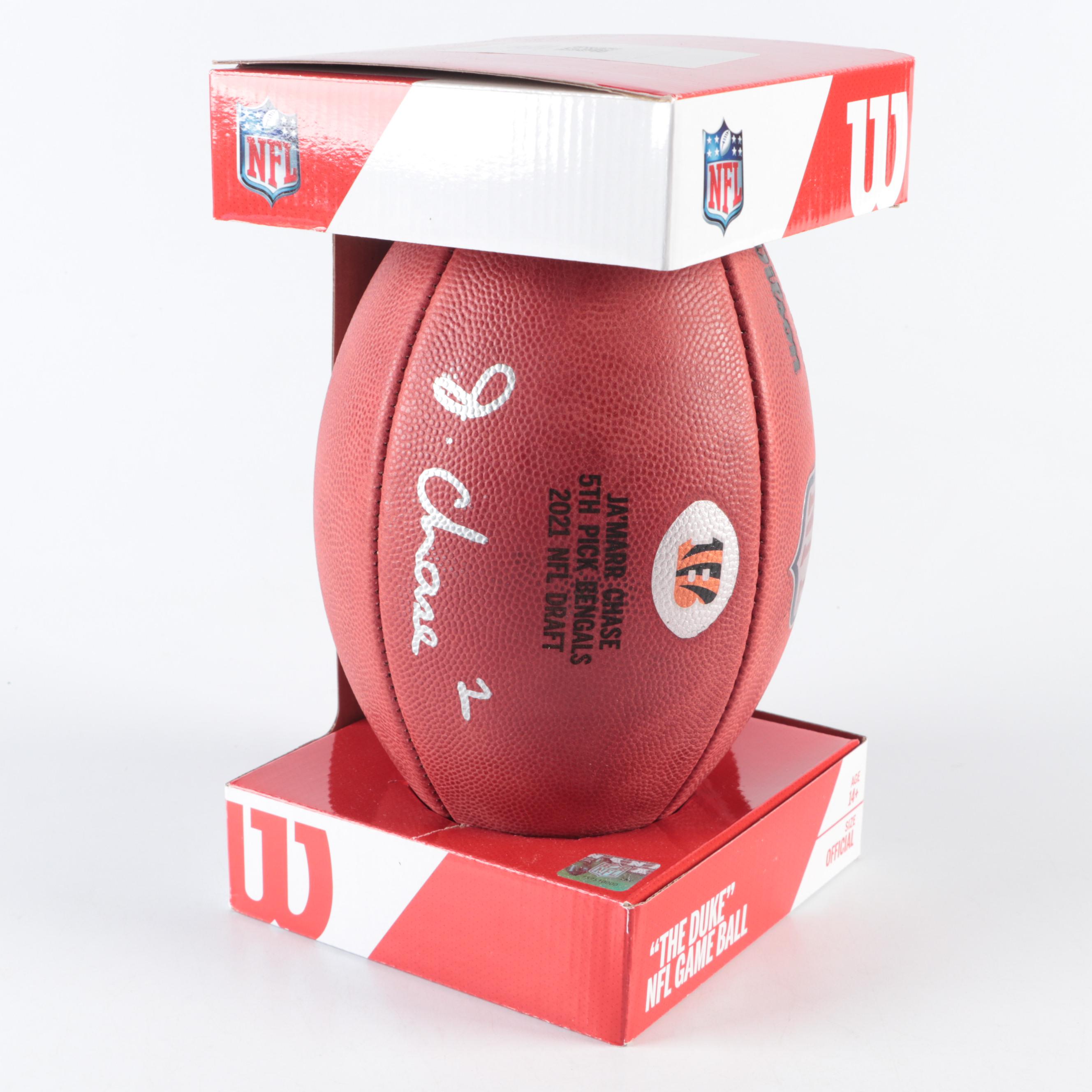 Ja'Marr Chase Signed "The Duke" Cincinnati Bengals Stamped Wilson Football