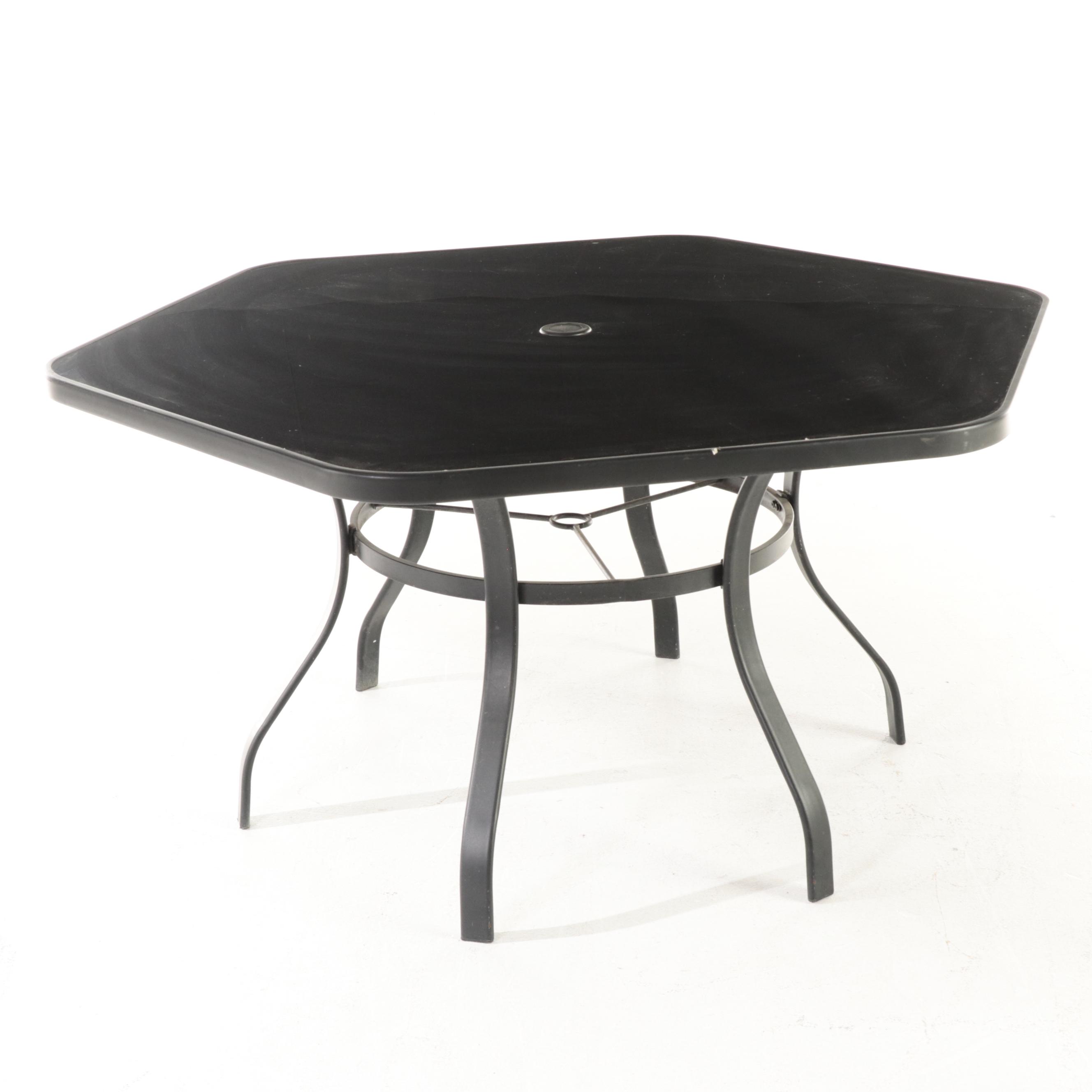 Metel Patio Dining Table with Sling Chairs