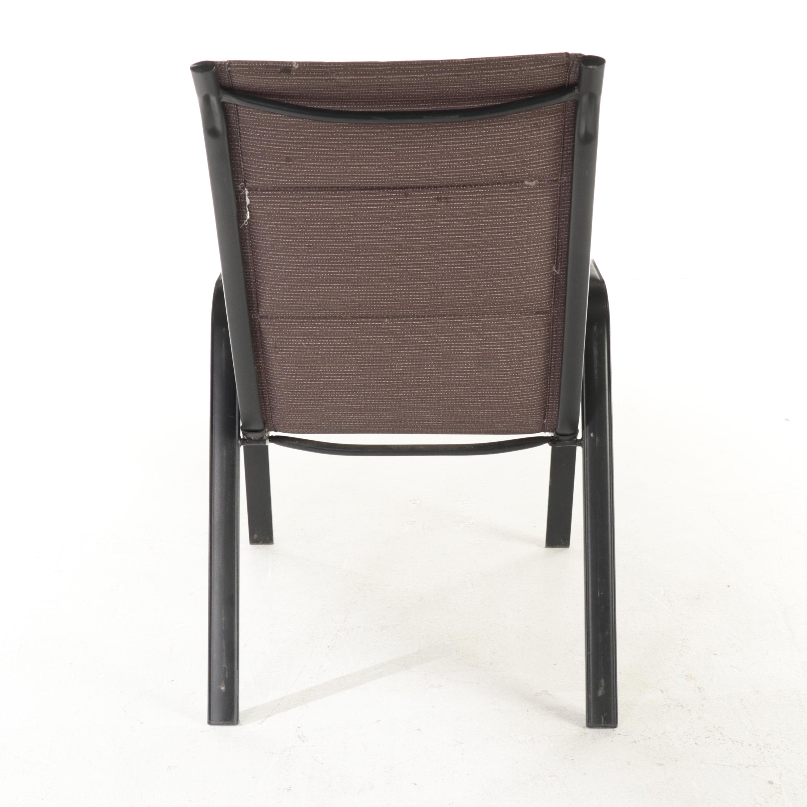 Metel Patio Dining Table with Sling Chairs